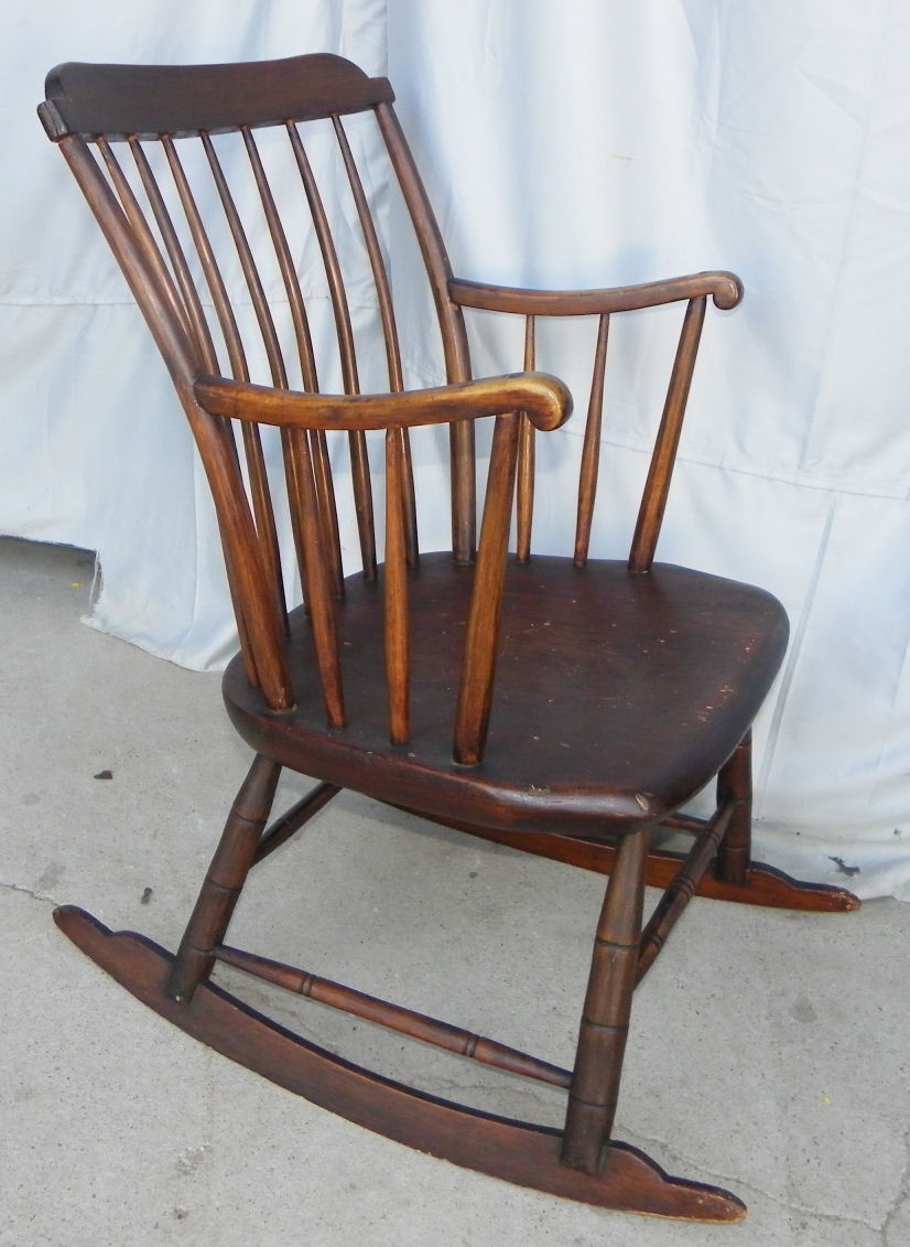 Bargain John's Antiques Antique Primitive Windsor style Youth Rocking