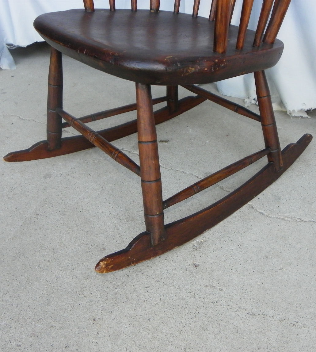 Bargain John's Antiques Antique Primitive Windsor style Youth Rocking