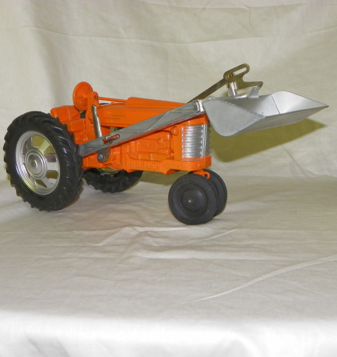 Bargain John's Antiques Hubley Toy Tractor with Loader original box