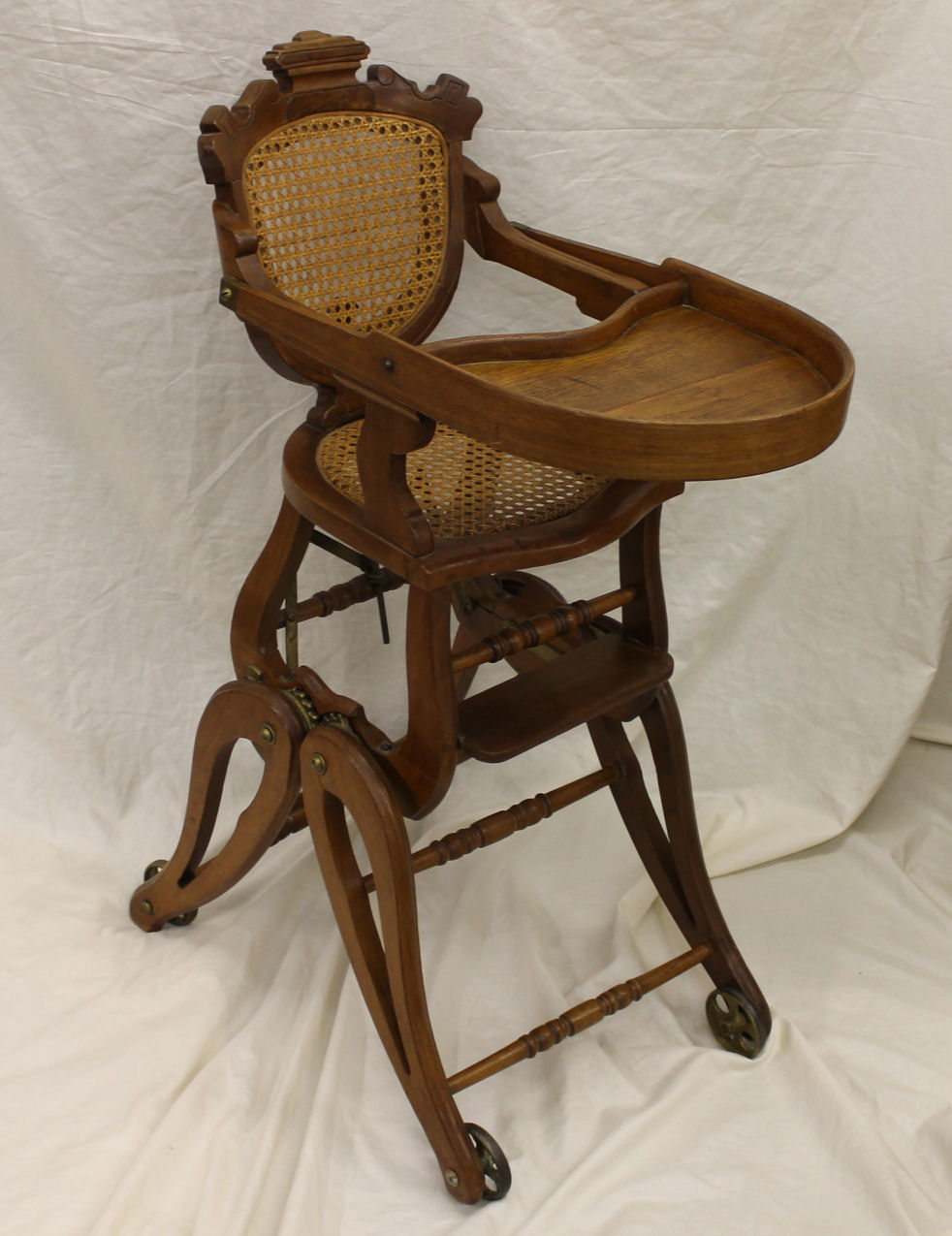 Bargain John's Antiques Victorian Walnut adjustable High Chair