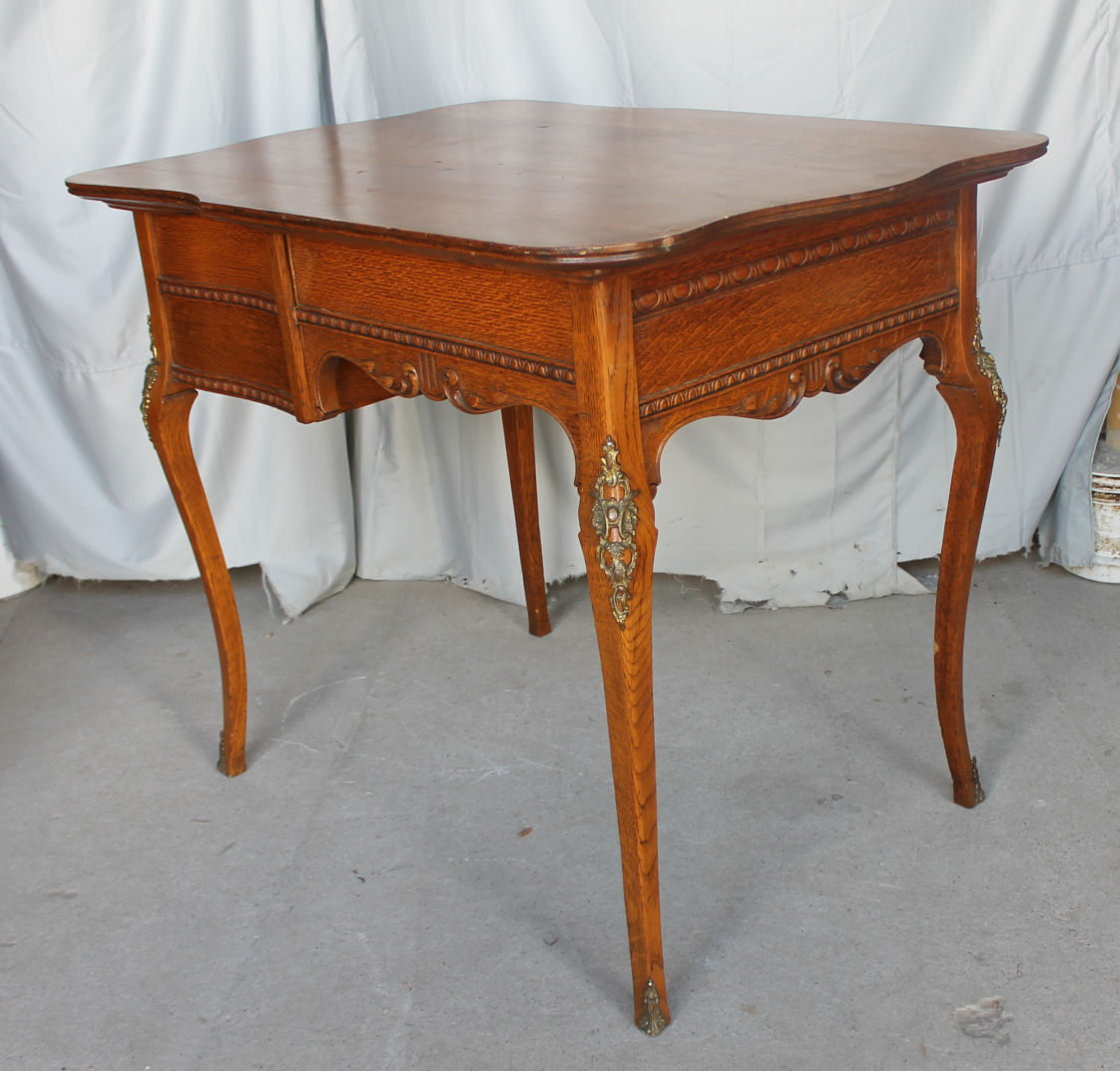 Bargain John's Antiques Fancy Oak Desk with brass ormula Bargain