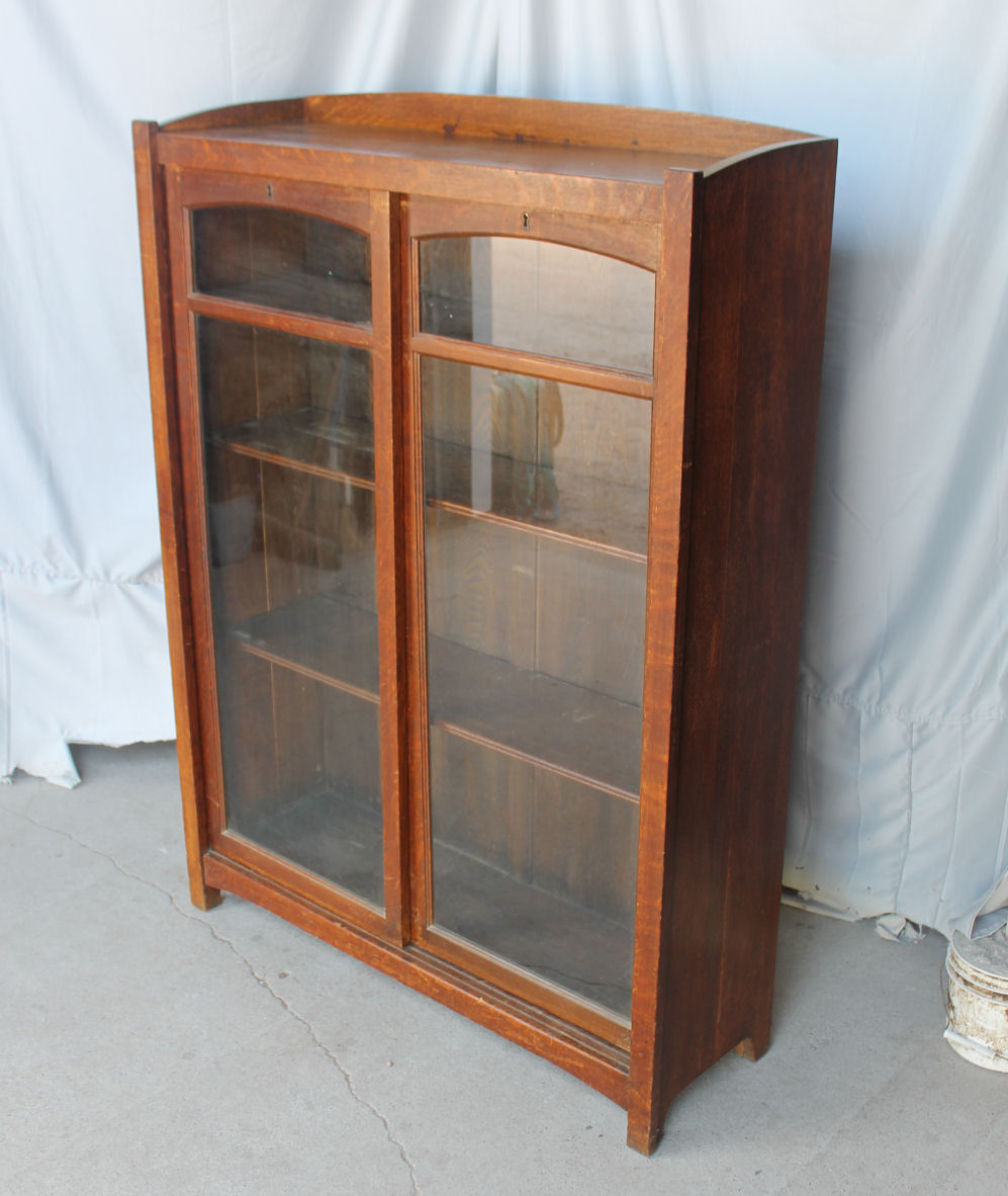Bargain John's Antiques Mission Oak Bookcase sliding doors