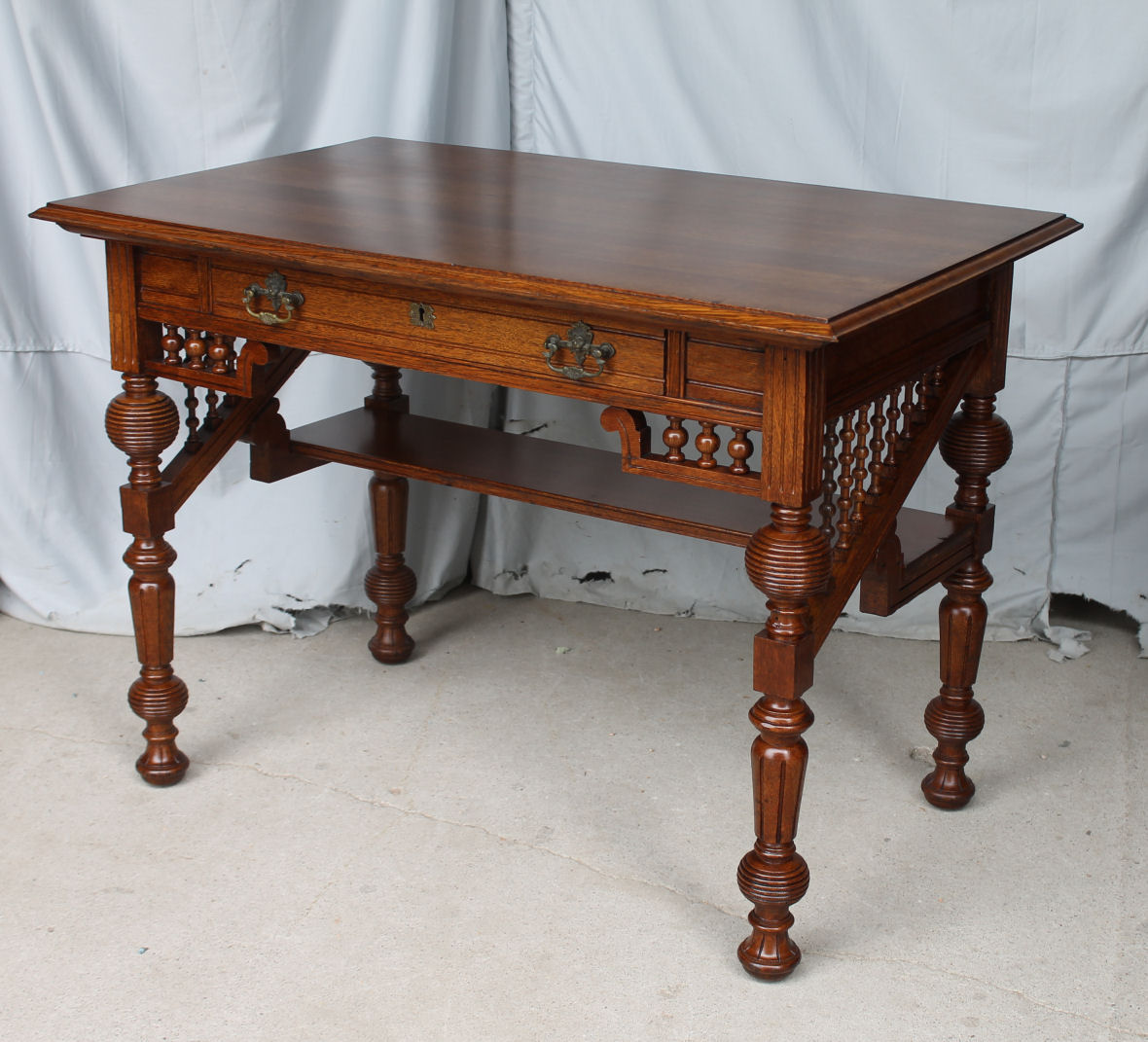 Bargain John's Antiques Fancy Victorian Oak Desk Bargain John's