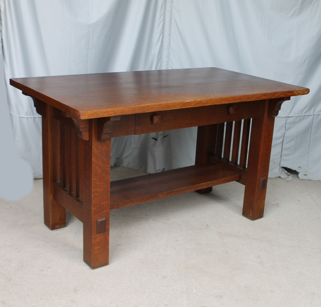 Bargain John's Antiques Mission Oak Arts and Crafts Library Table