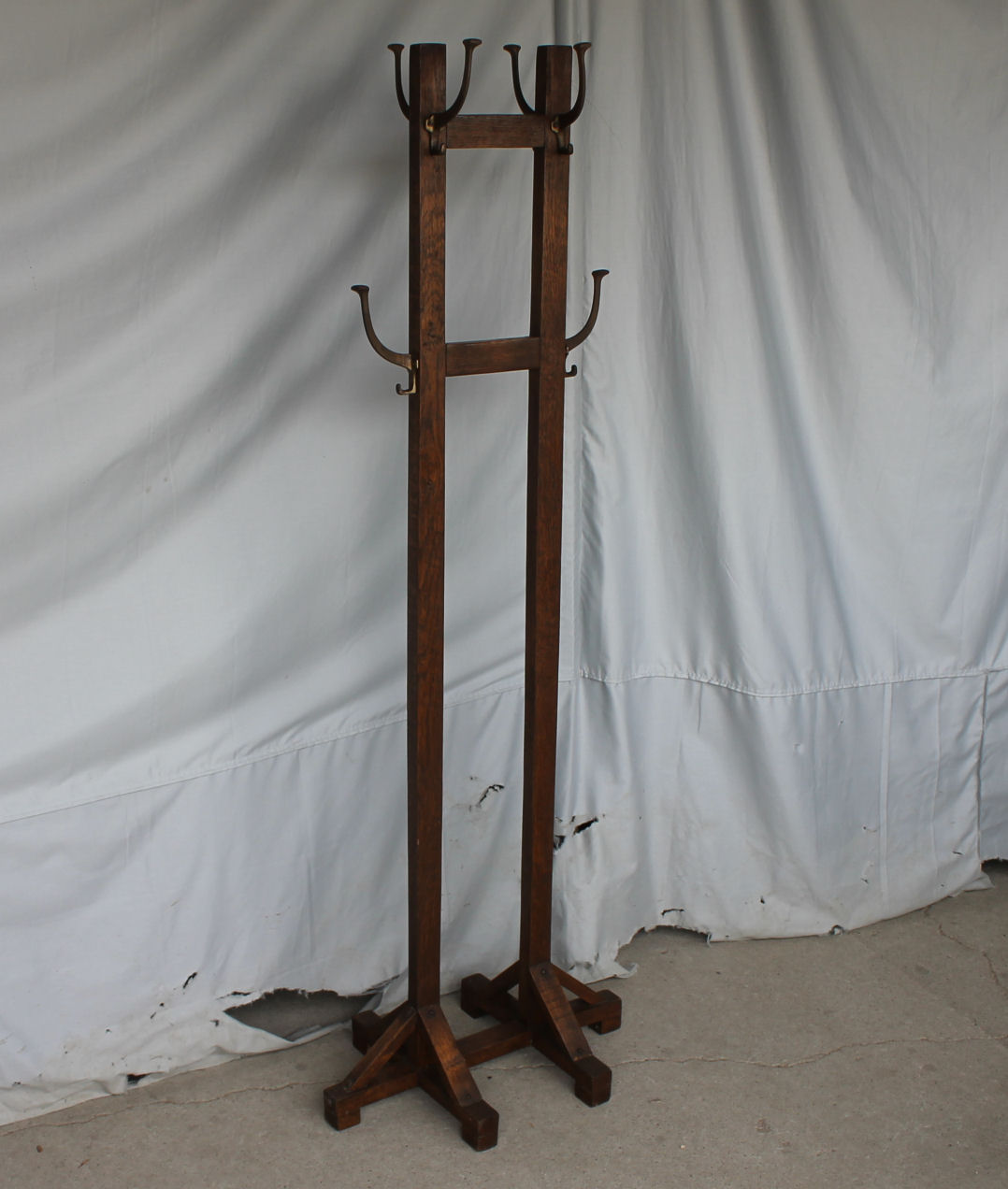 Bargain John's Antiques Mission Oak Arts and Craft Hat and Coat Hall