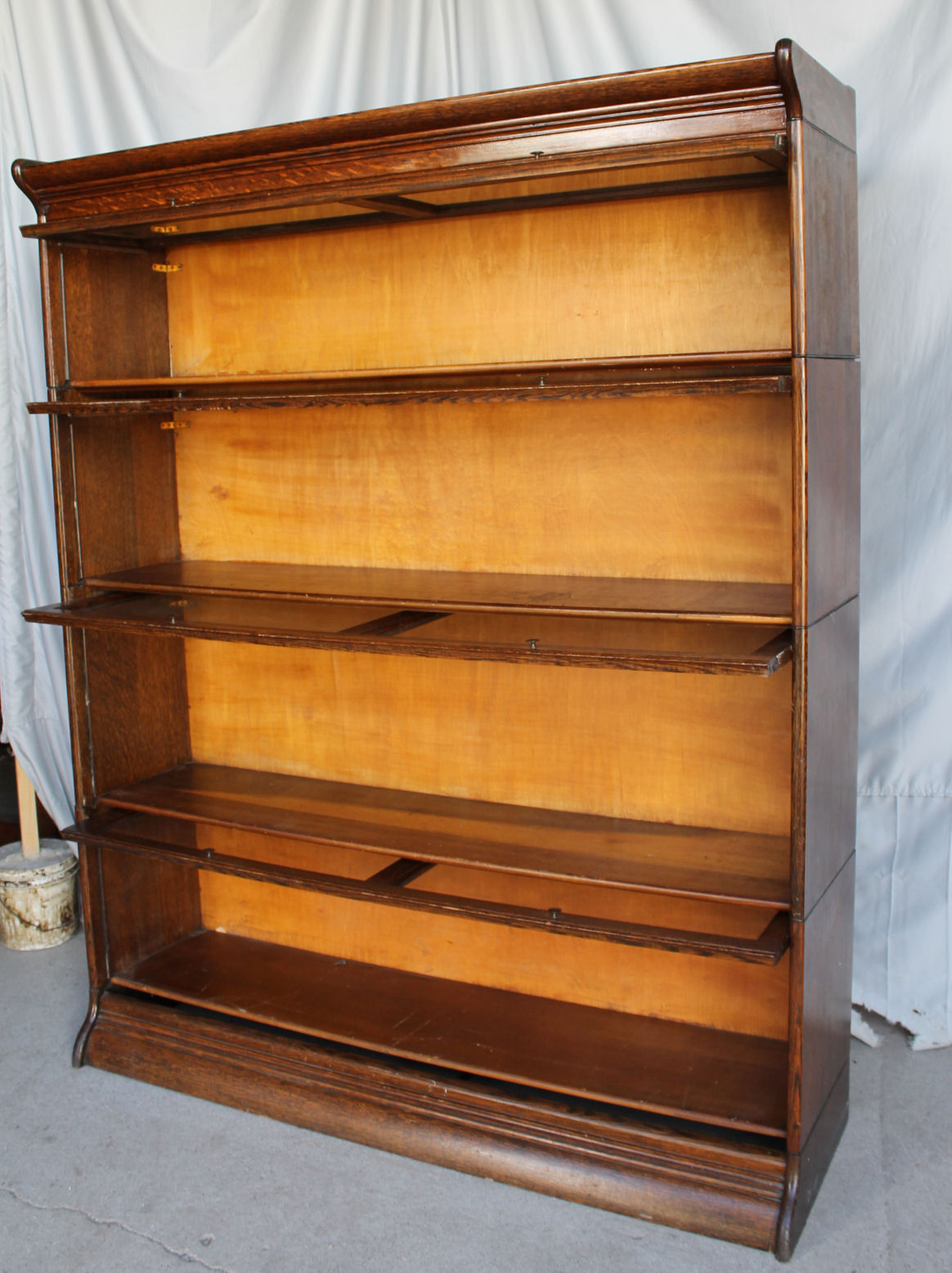 Bargain John's Antiques Antique Oak Bookcase double wide Four