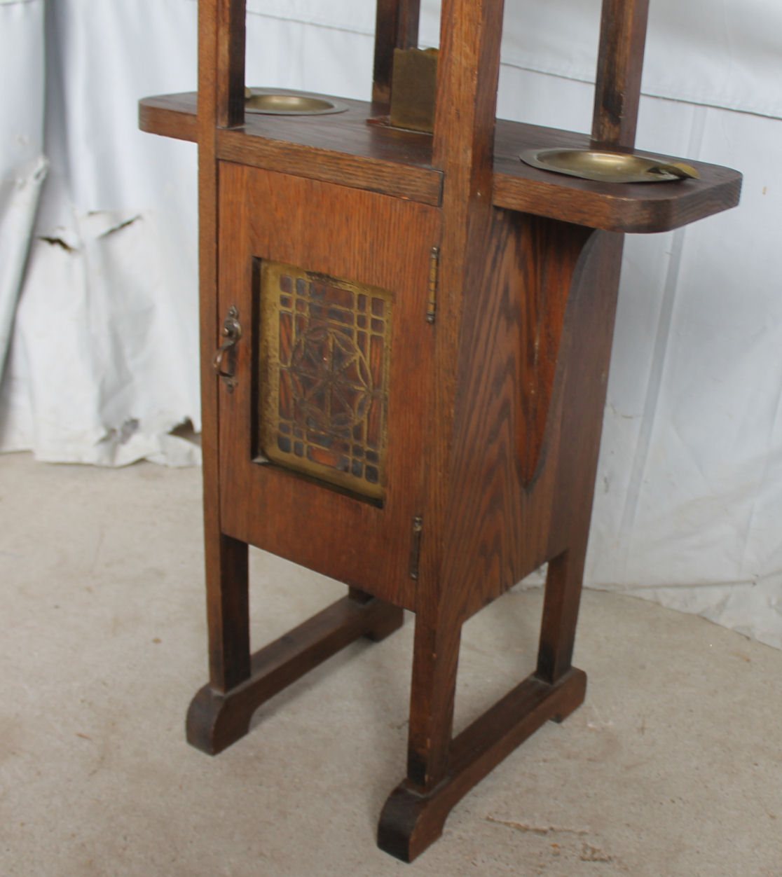 Bargain John's Antiques Mission Oak Arts ans Crafts oak smoke Stand