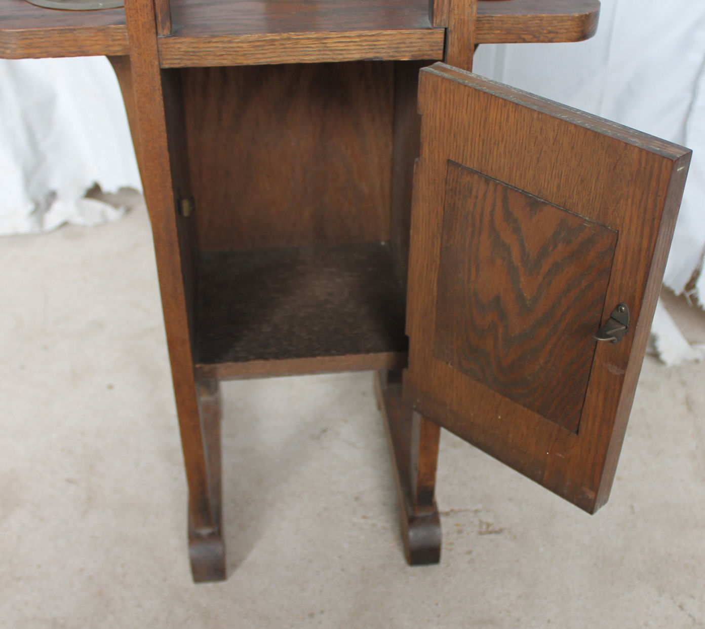 Bargain John's Antiques Mission Oak Arts ans Crafts oak smoke Stand