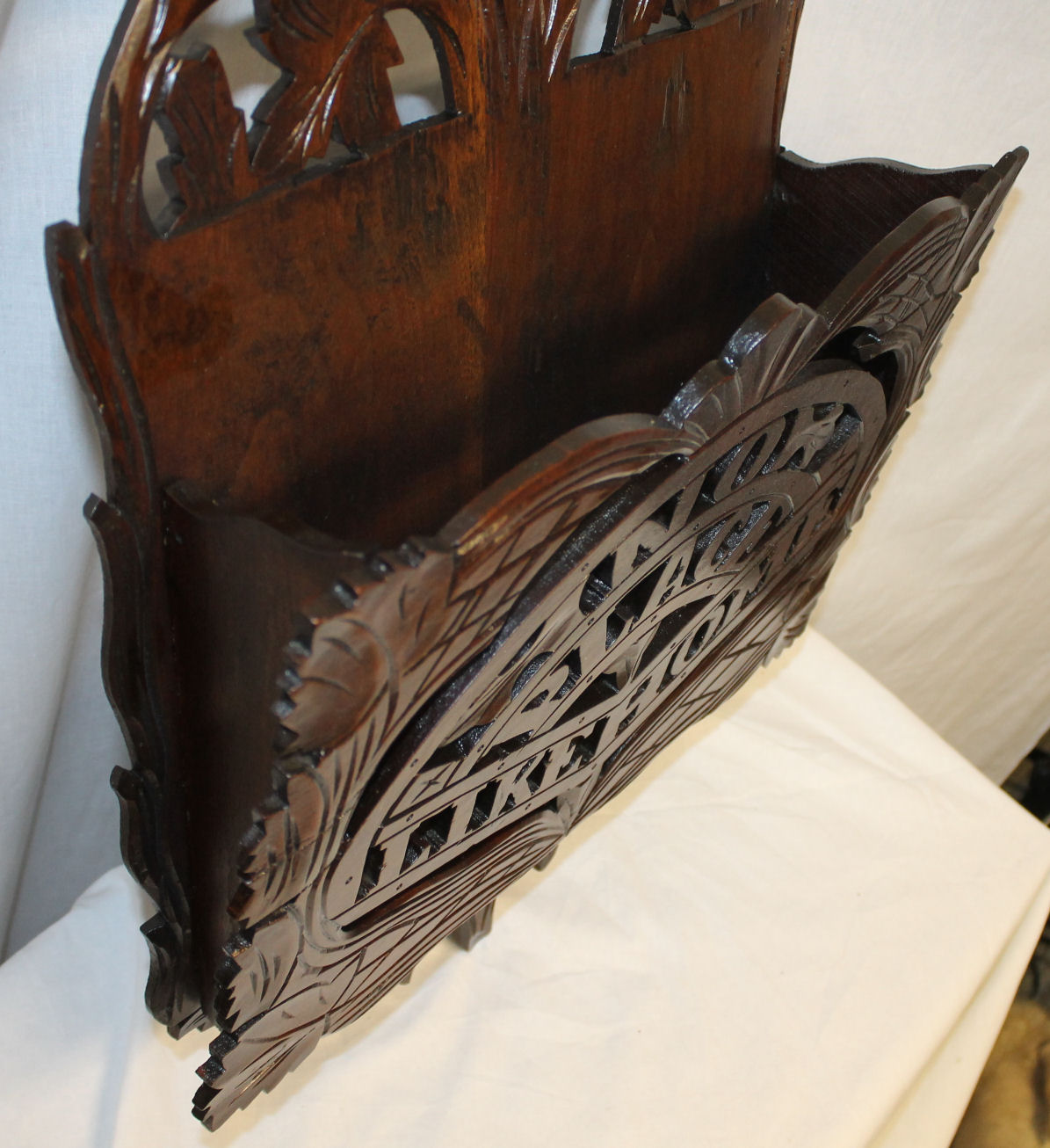 Bargain John's Antiques Victorian Walnut Wall Hanging Magazine Rack