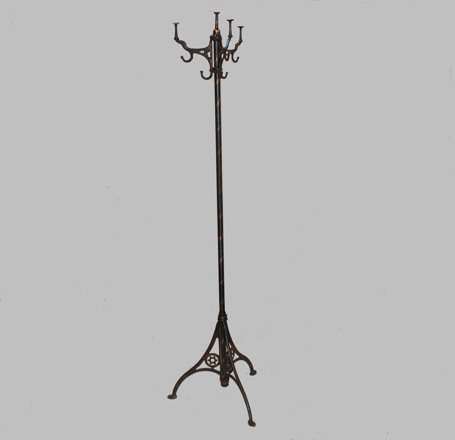 Bargain John's Antiques Cast Iron Coat Rack copper and black finish