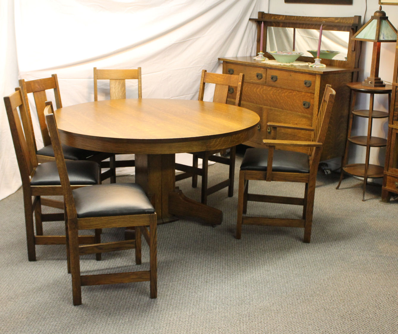 Table And Chairs And Buffet Bargain John's Antiques Antique Mission Oak Dining Set Buffet