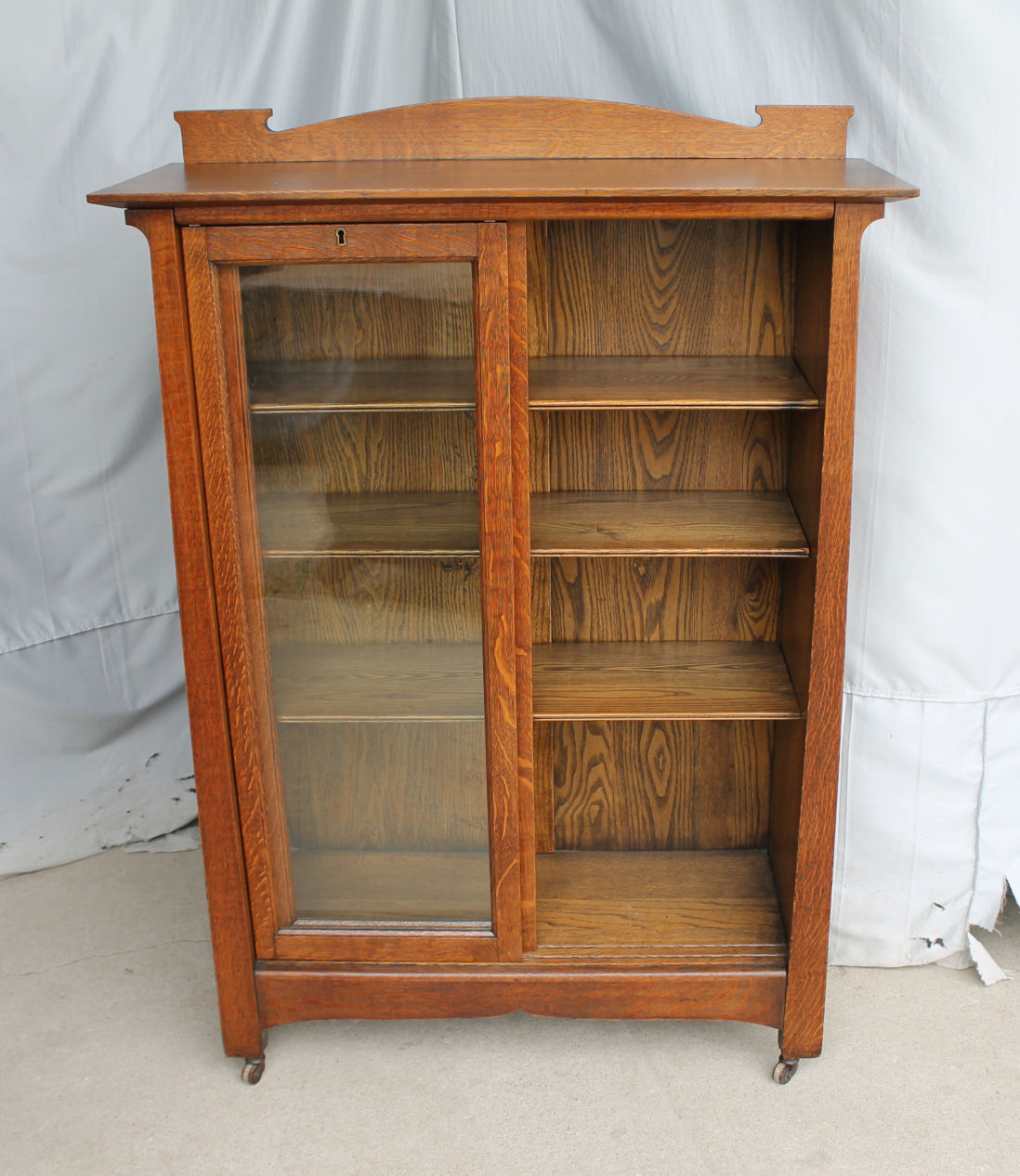Bargain John's Antiques Mission Oak Bookcase sliding doors