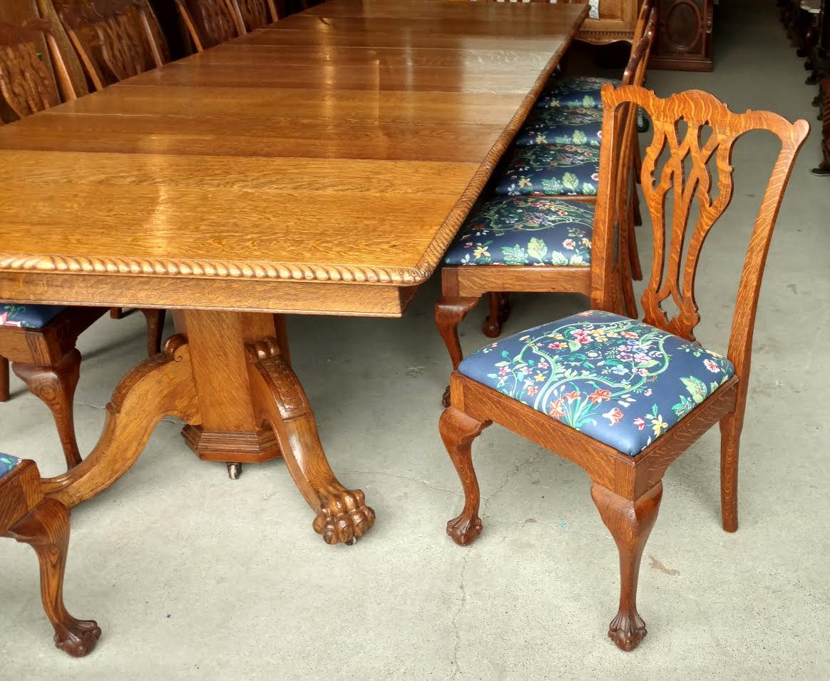 Bargain John's Antiques Antique Victorian Oak Dining Room Set 15