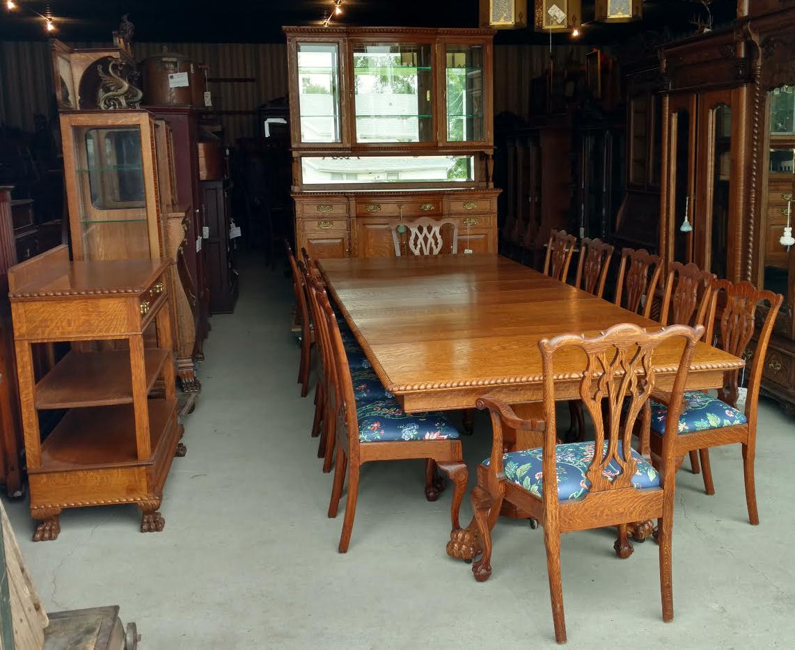Bargain John's Antiques Antique Victorian Oak Dining Room Set 15