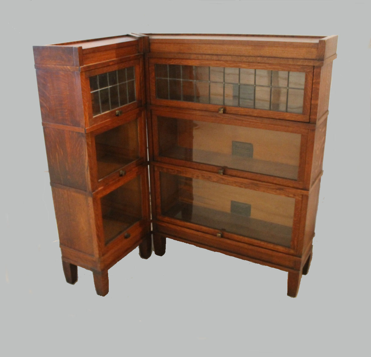 Bargain John's Antiques Arts and Crafts Mission rare Oak corner Bookcase Bargain John's Antiques