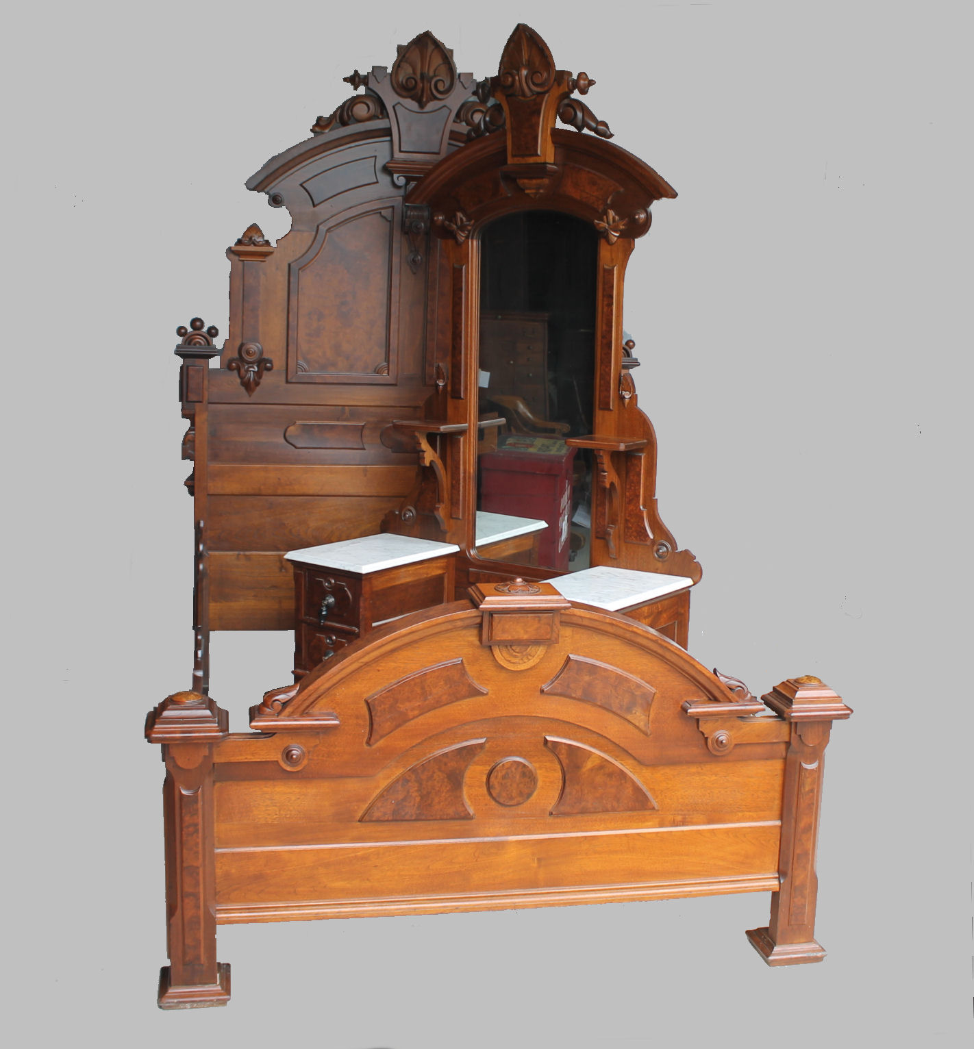 Bargain John's Antiques American Victorian 2 piece Walnut Bedroom Set 1870's Phoenix