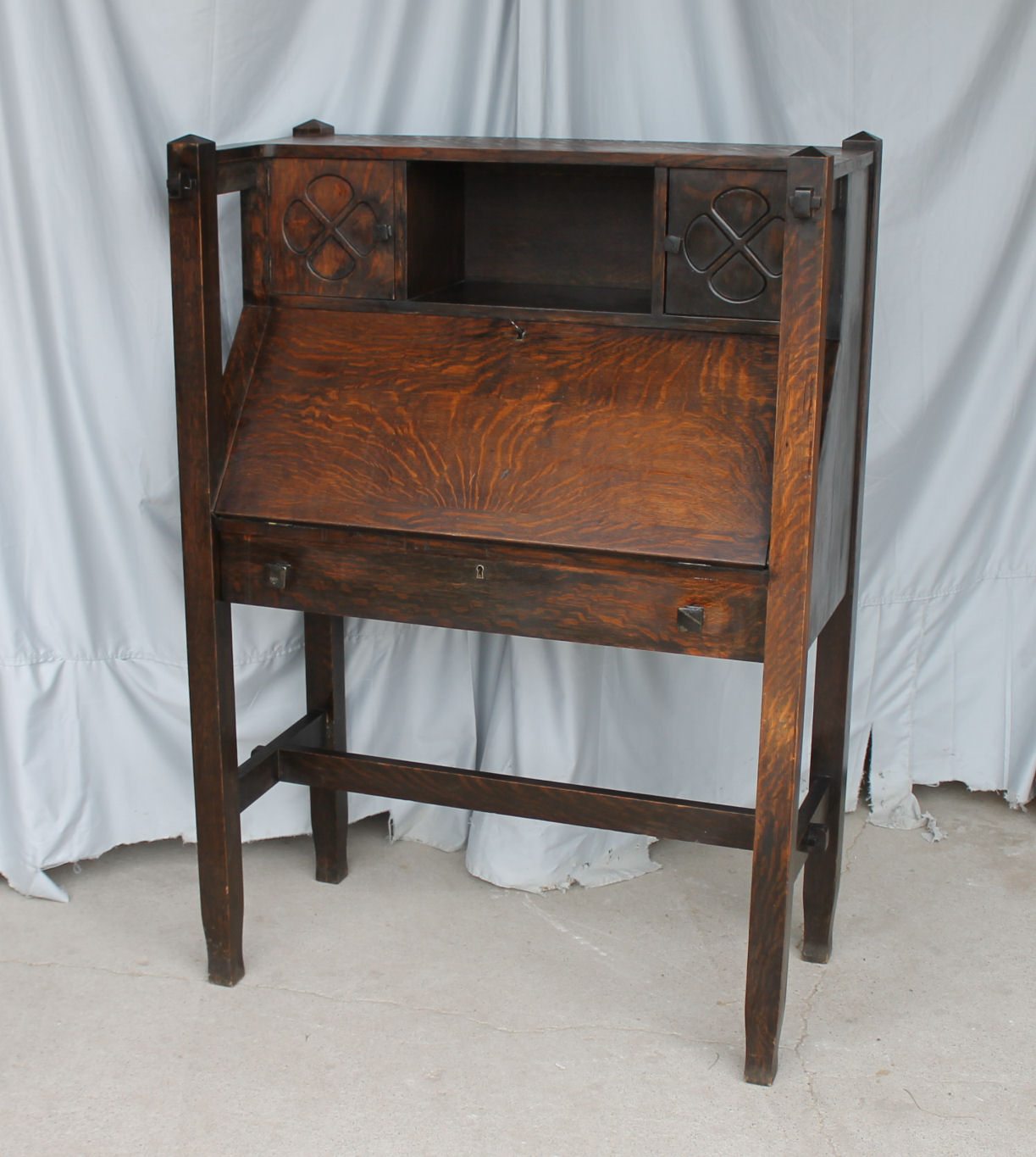 Bargain John's Antiques Antique Mission Oak Drop Front Desk Bargain