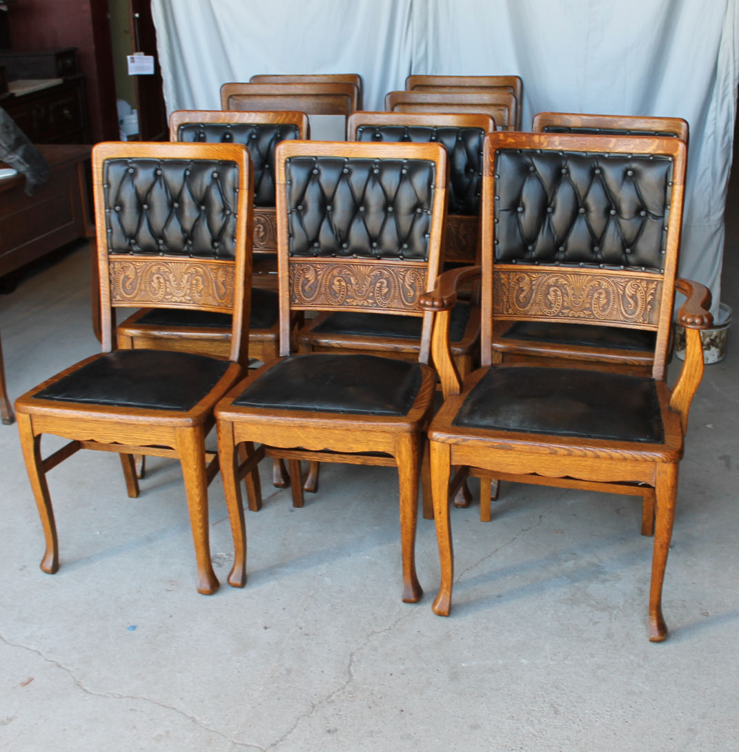 Bargain John's Antiques Set of 10 Oak Chairs Bargain John's Antiques
