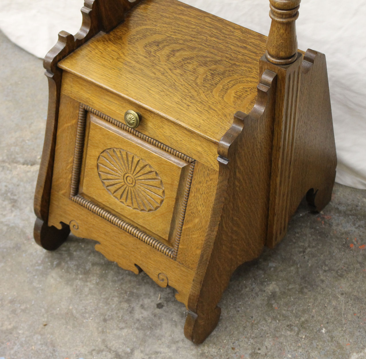 Bargain John's Antiques Antique Oak Shaving Stand Storage