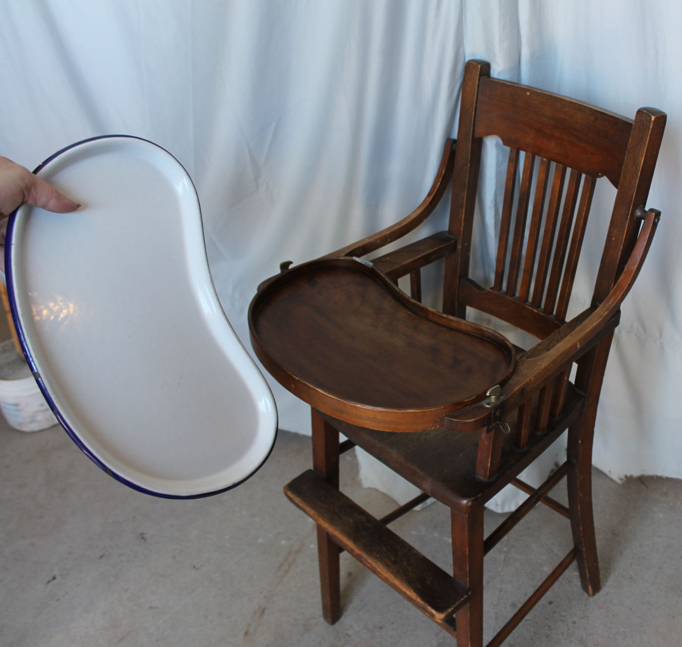 Bargain John's Antiques Antique Wood HiChair with tray Bargain