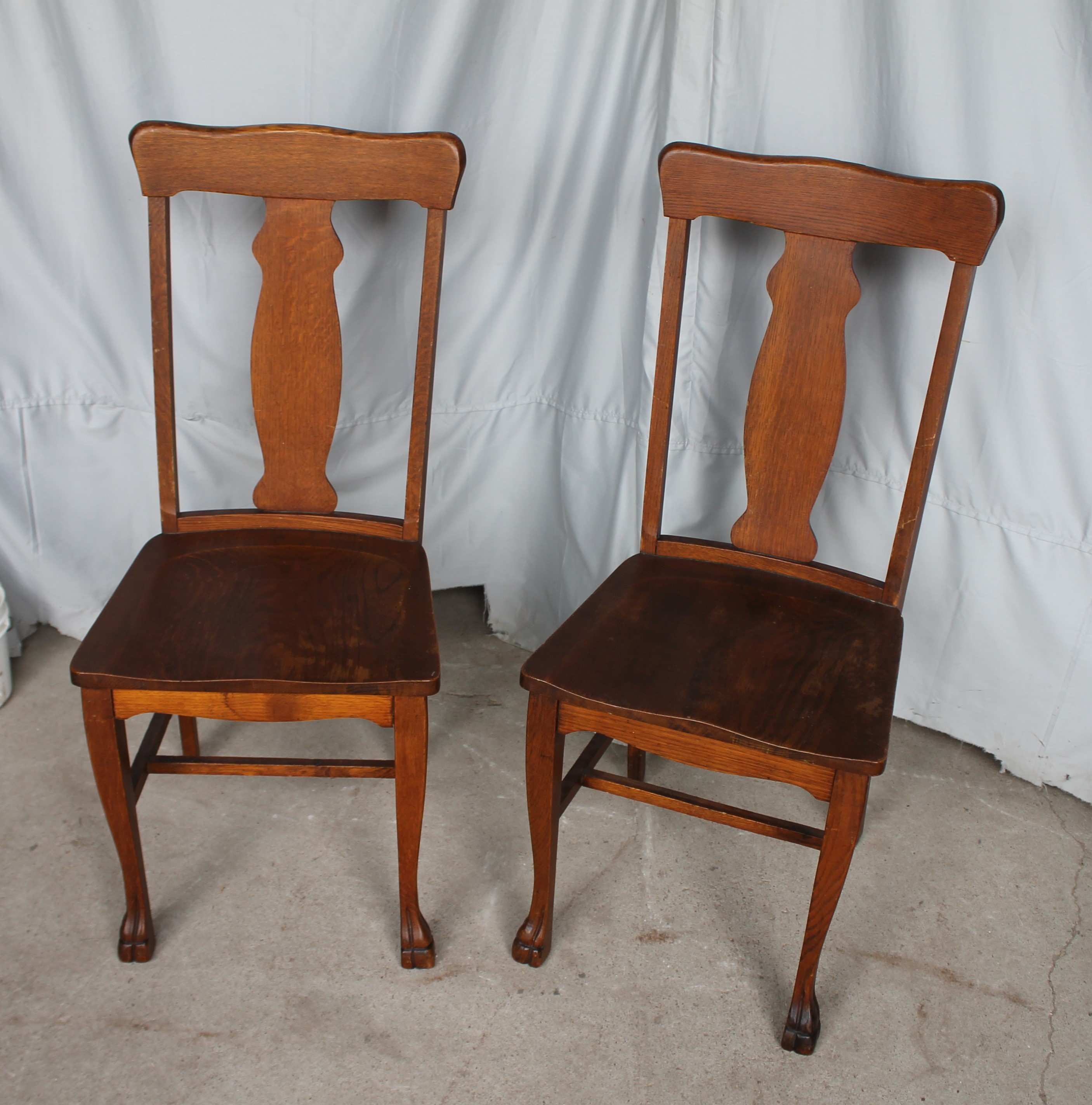 Bargain John's Antiques Antique Set of Six Matching Oak TBack Chairs