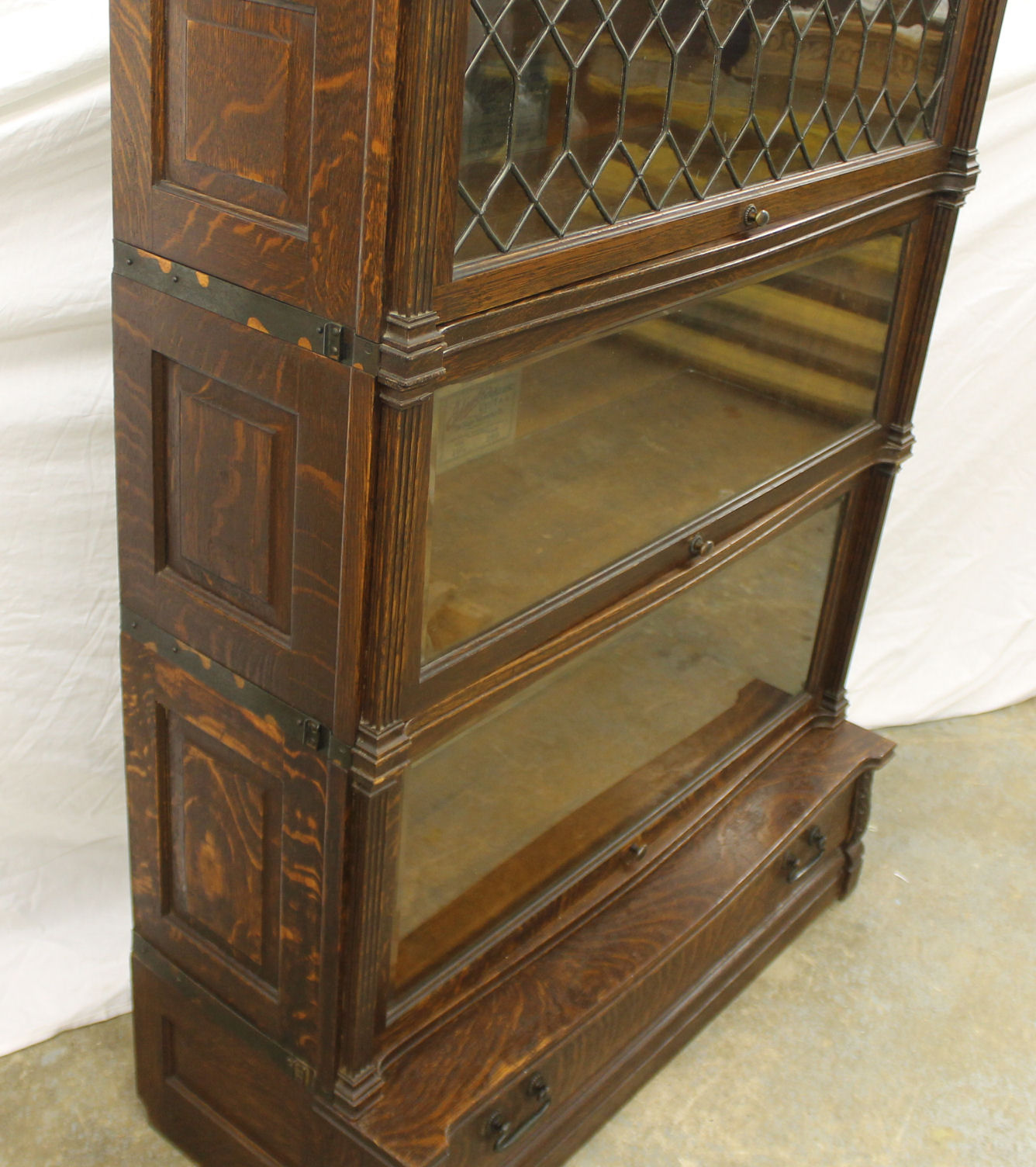 Bargain John's Antiques Oak Ideal Globe Wernicke 3 High Sectional