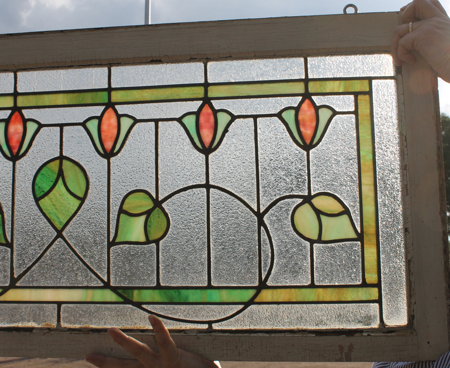 Bargain John's Antiques Arts & Crafts Style Stained Glass Window