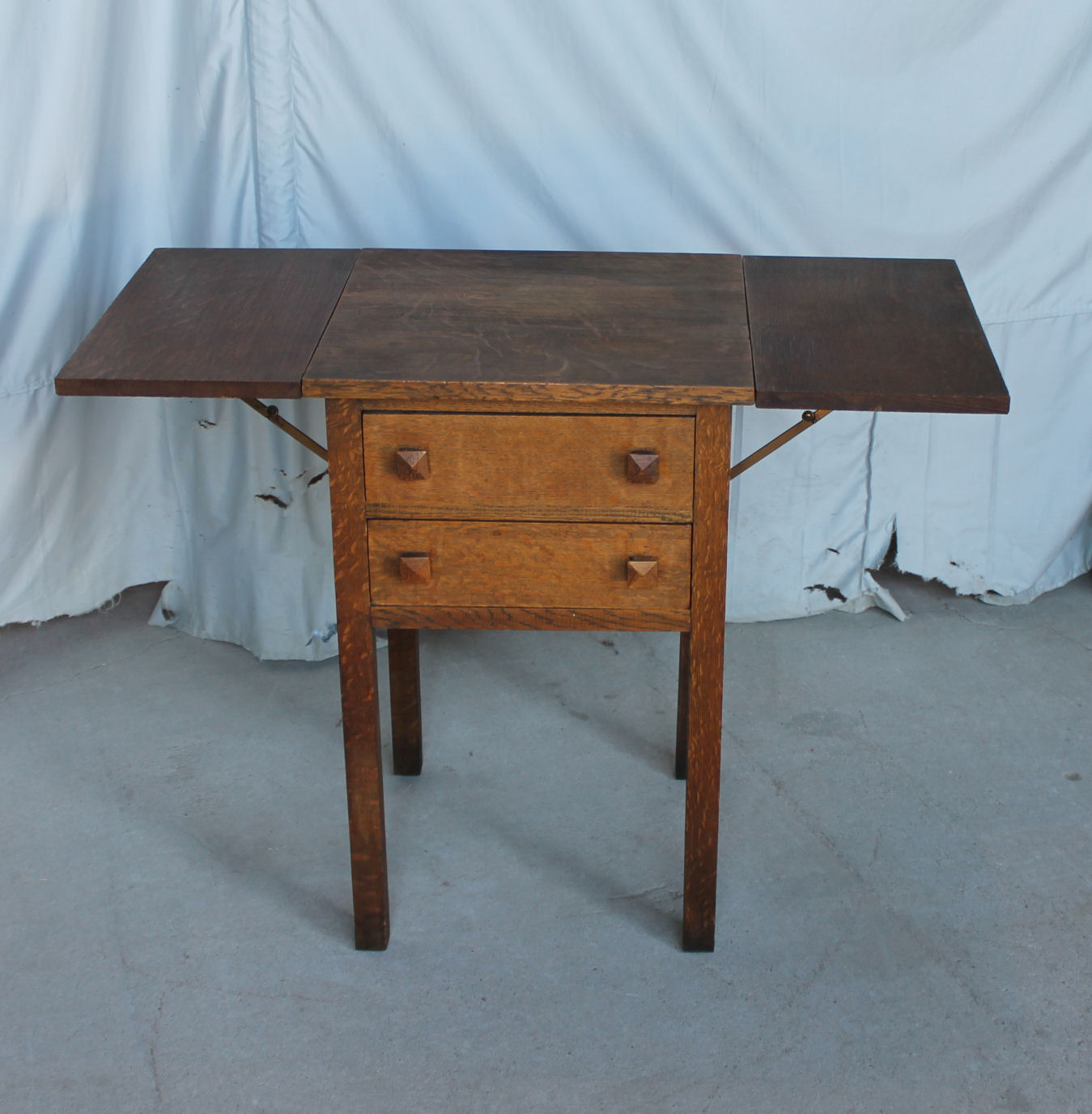 Bargain John's Antiques Mission Oak Table drop leaf (Sewing table