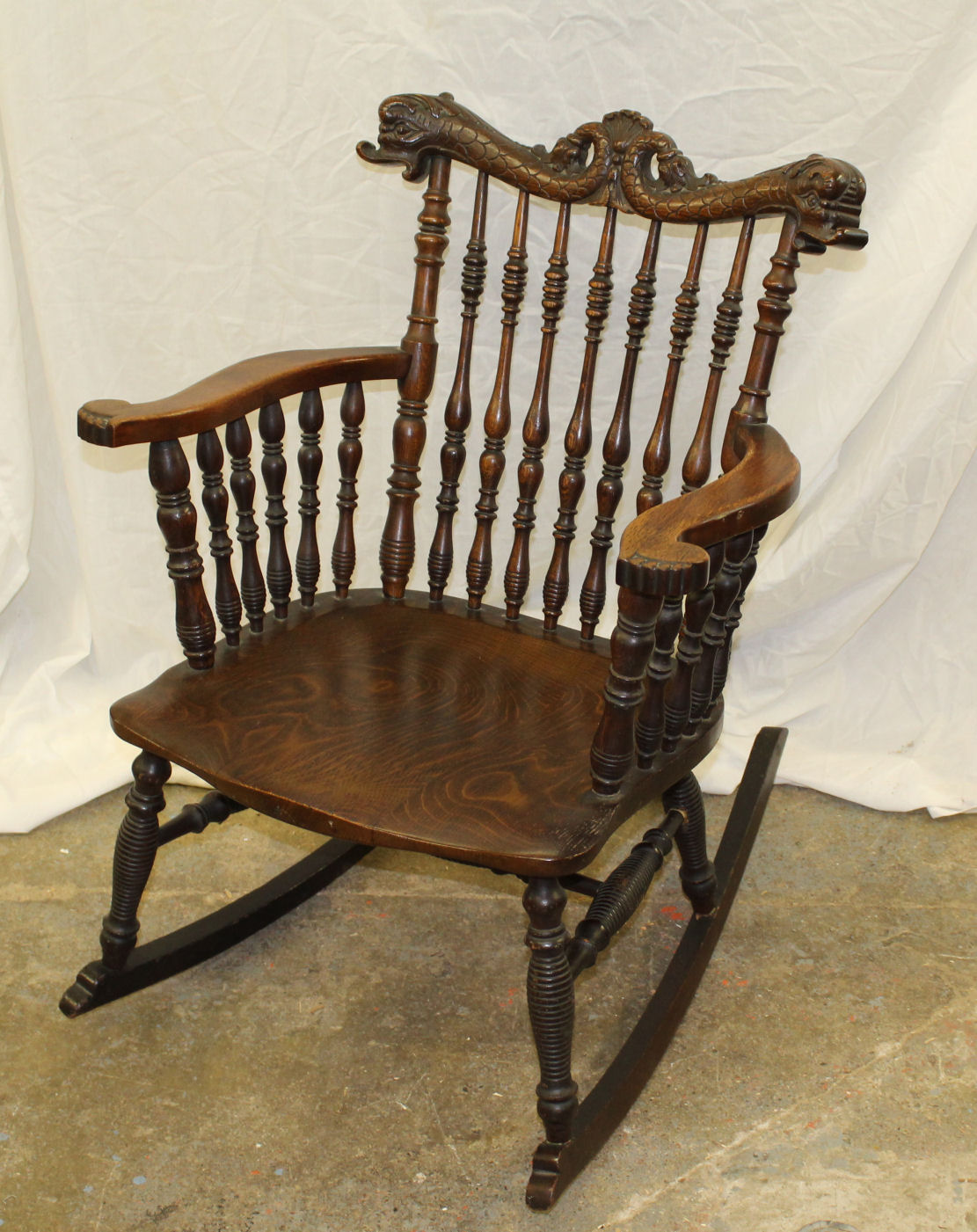 Bargain John's Antiques Victorian Antique Oak Rocking Chair Turned