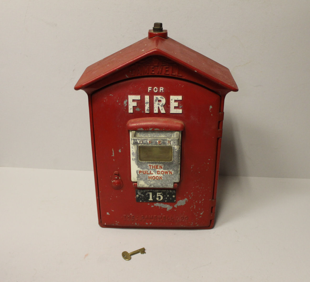 Bargain John's Antiques Cast Iron Fire Alarm Box with Original Key