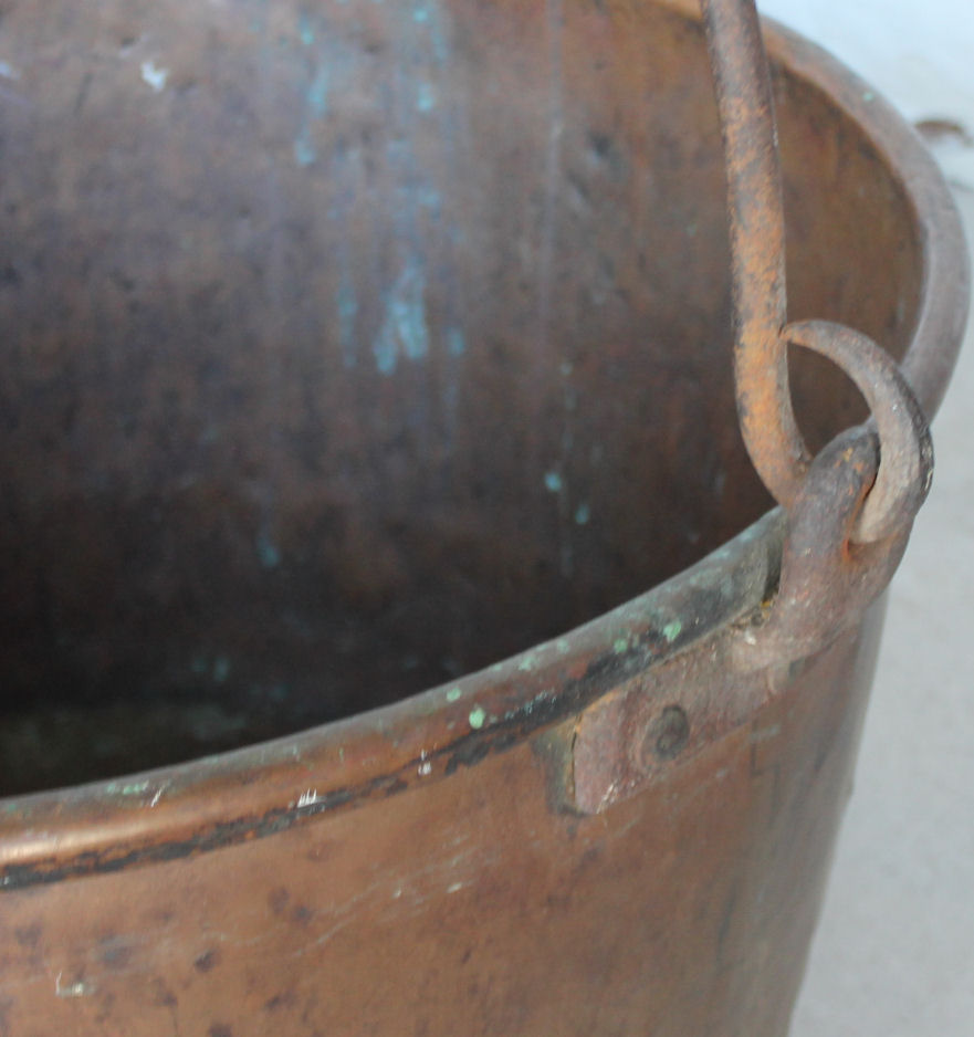 Bargain John's Antiques Large Antique Copper Apple Butter Kettle with