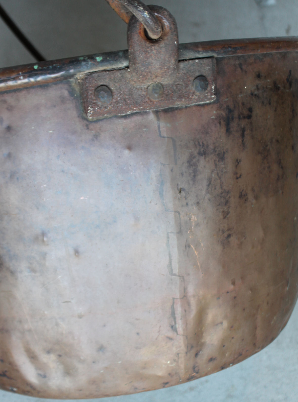 Bargain John's Antiques Large Antique Copper Apple Butter Kettle with