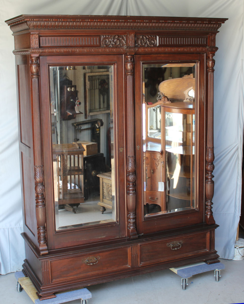 Antique Mirrored Armoire Wardrobe Wardobe Pedia