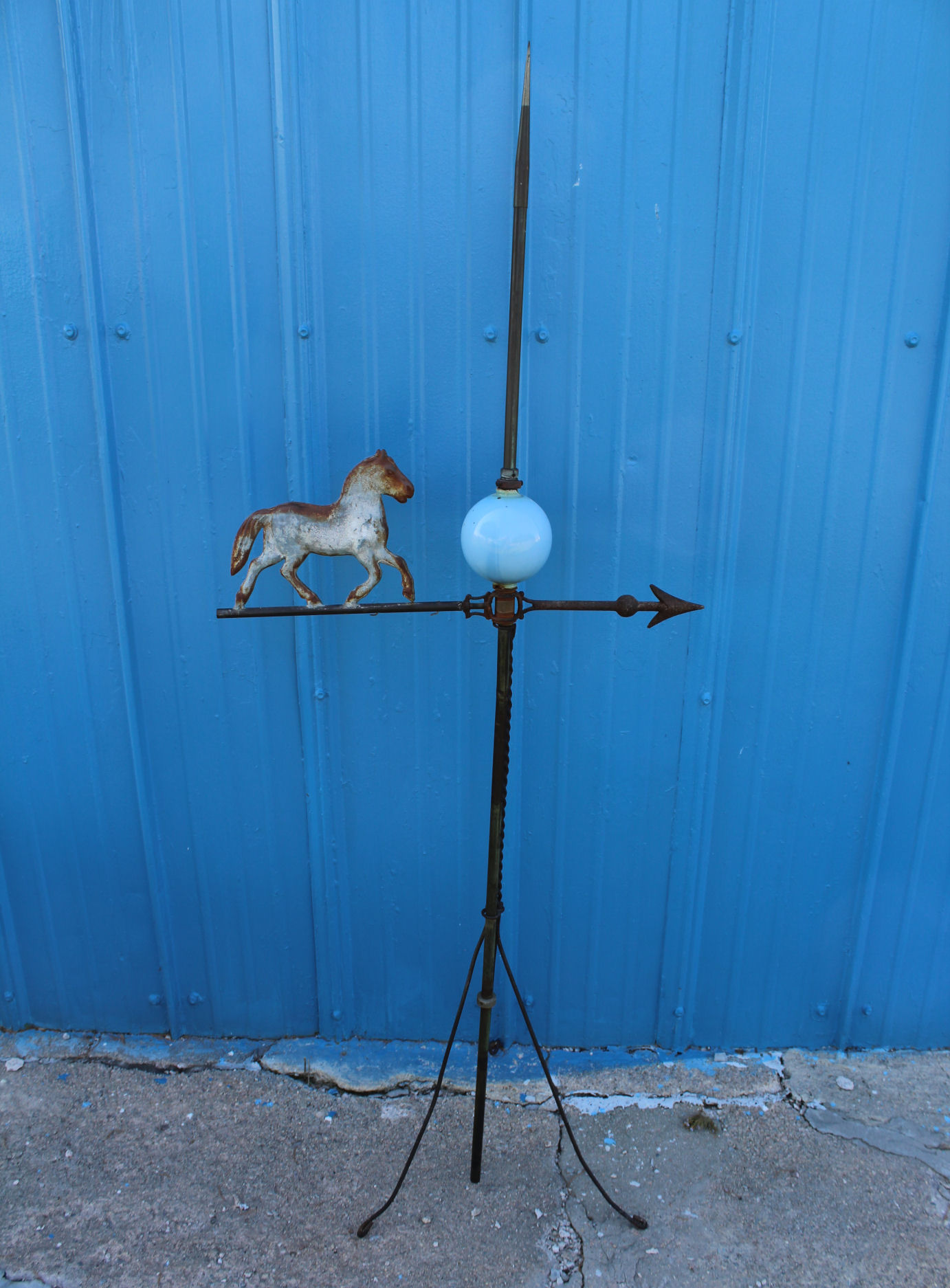 Bargain John's Antiques Antique Prancer Horse Zinc Weathervane on