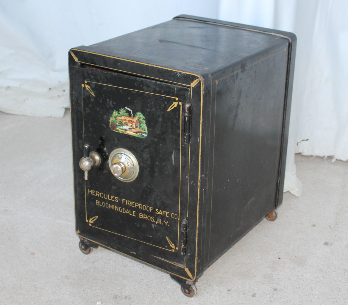 Bargain John's Antiques Antique Iron Safe Hercules Fireproof Safe