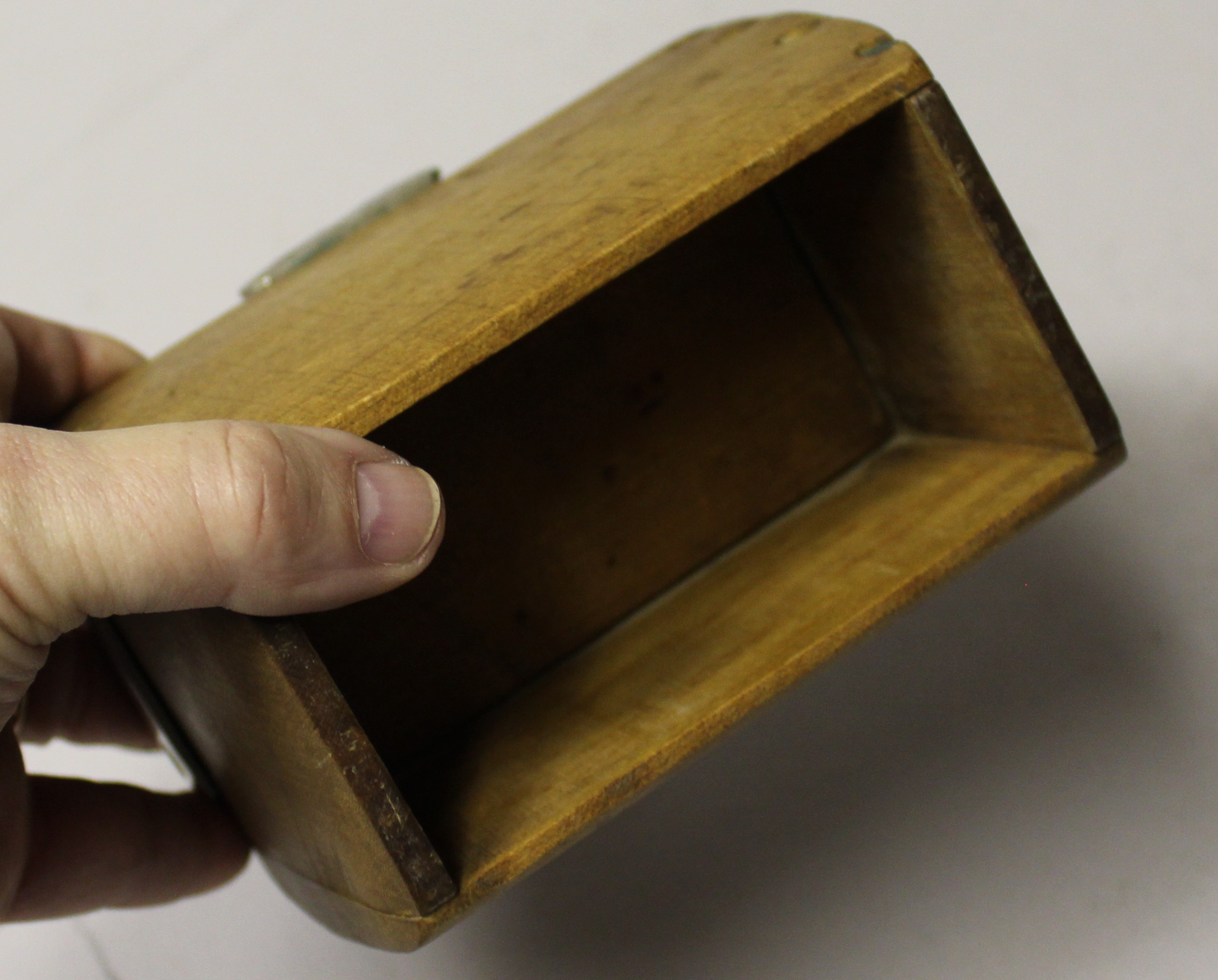 Bargain John's Antiques Antique Wooden Cheese Mold with Metal Bracket