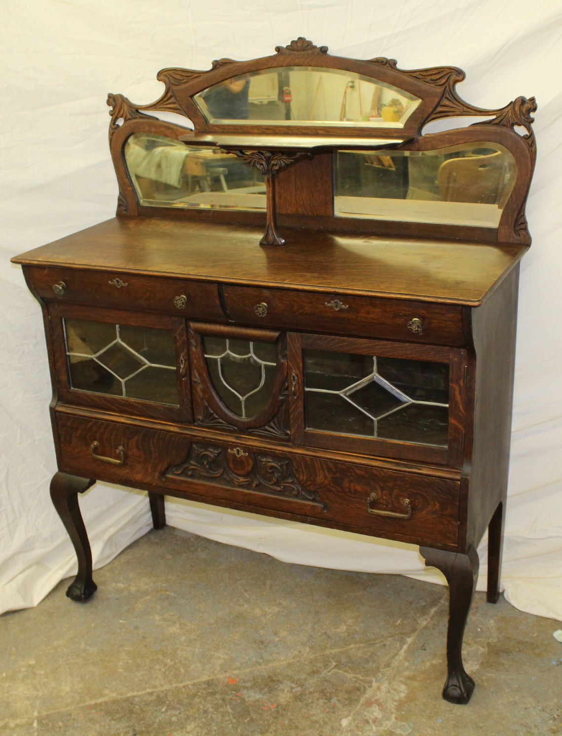 Bargain John's Antiques Antique Oak China Buffet Server Original