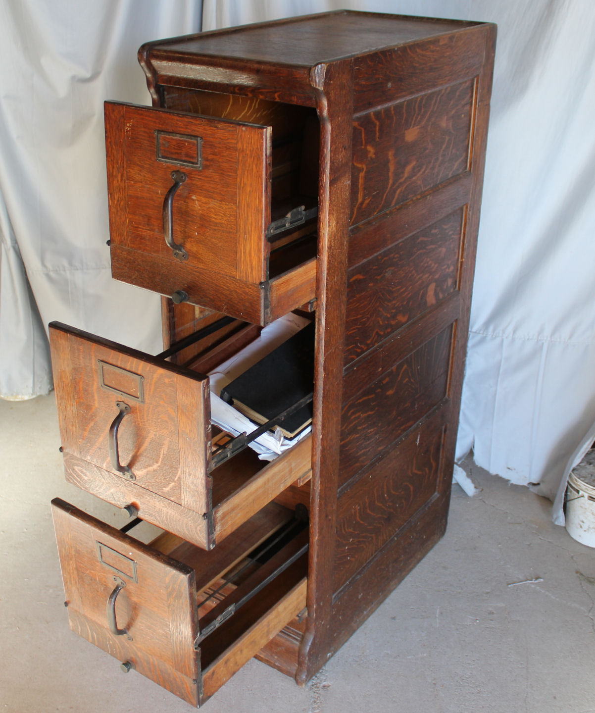 Bargain John's Antiques Antique Oak File 3 Drawers