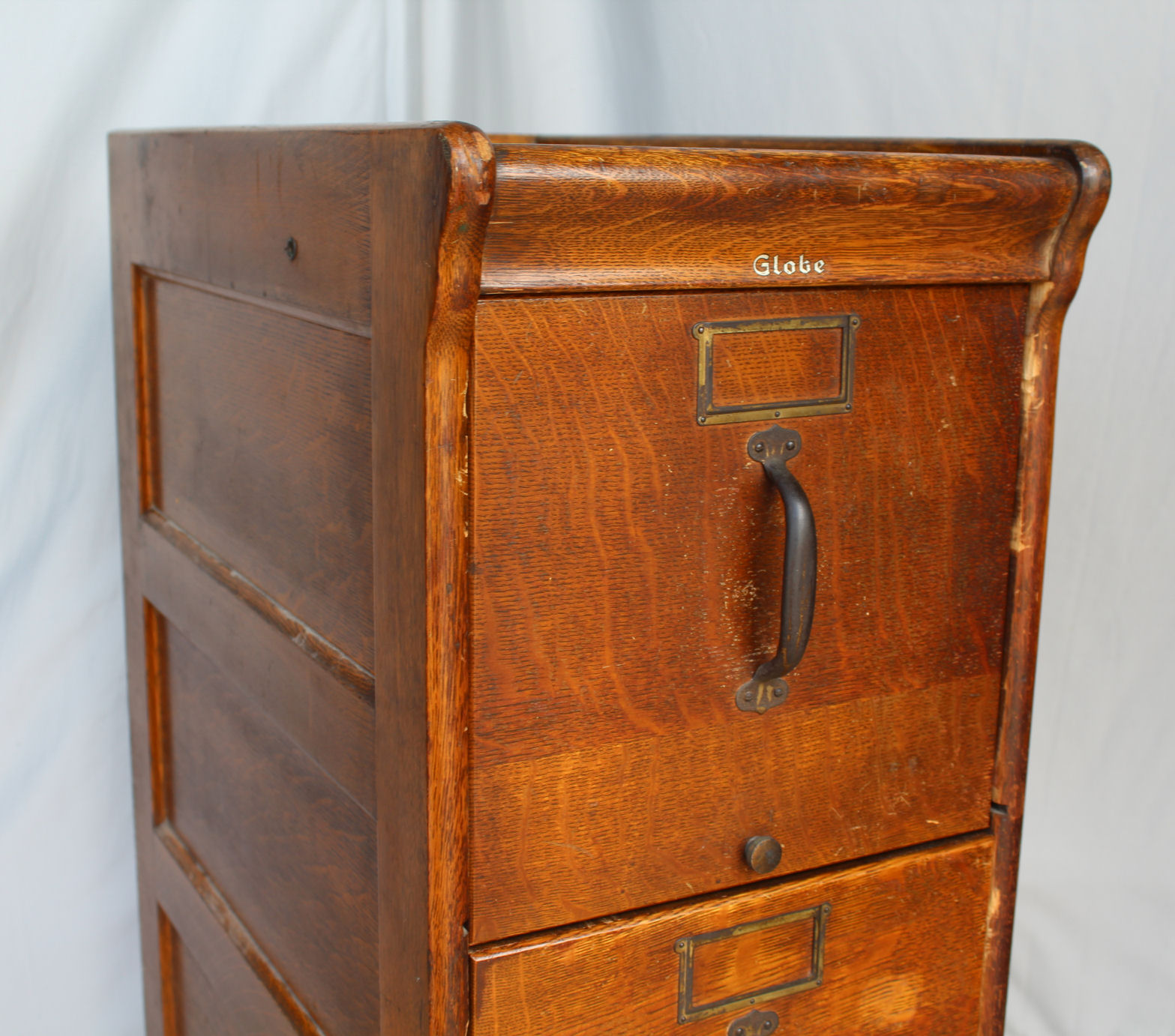 Bargain John's Antiques Antique Oak File 4 drawer Globe