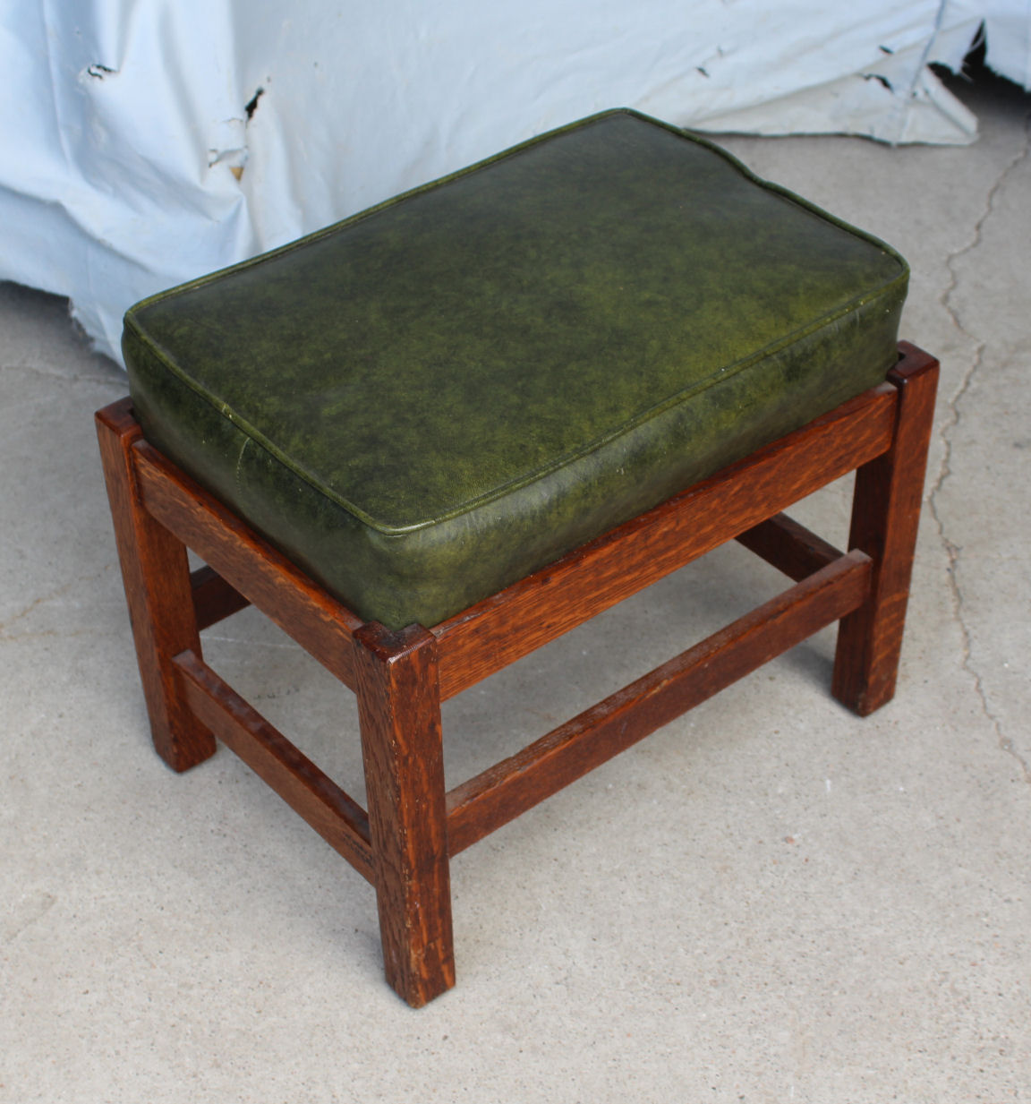 Bargain John's Antiques Antique Mission Oak Footstool L. & J.G