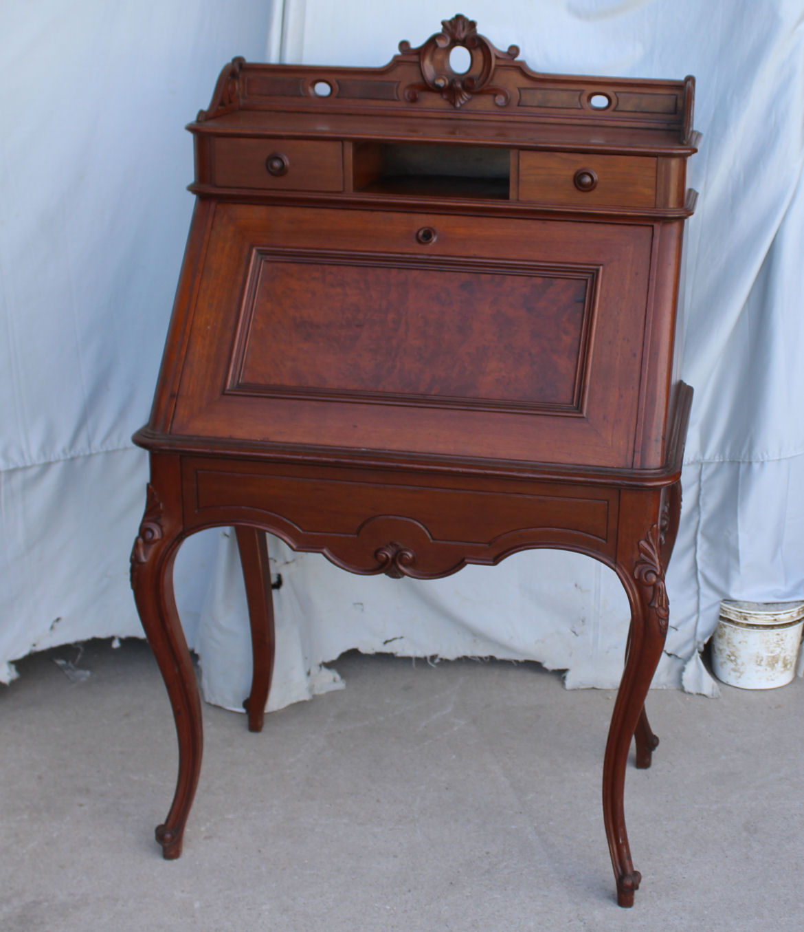 Bargain John's Antiques Antique Victorian Walnut Drop Front Ladies