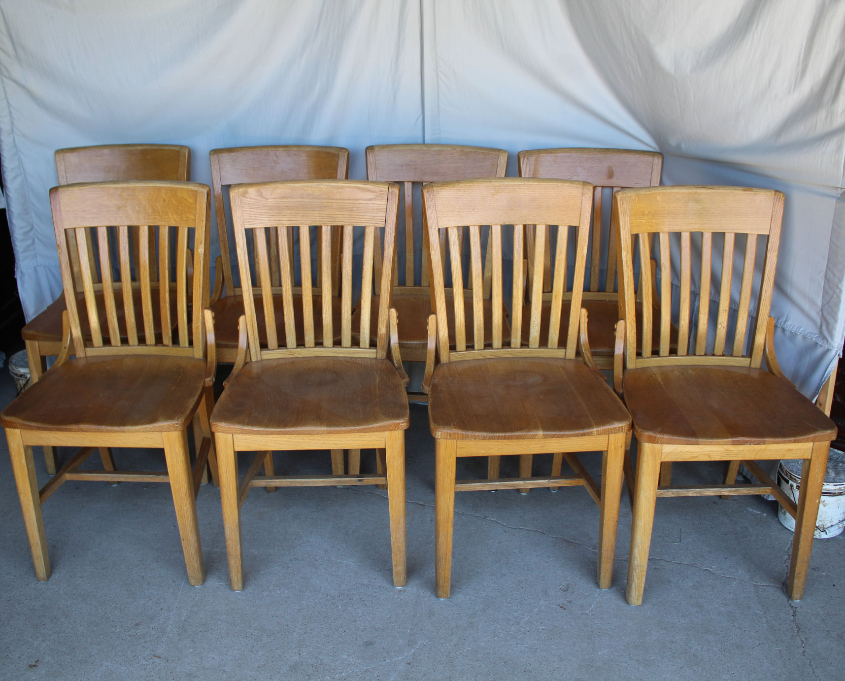 Bargain John's Antiques Antique Set of 8 oak Chairs Kearney State