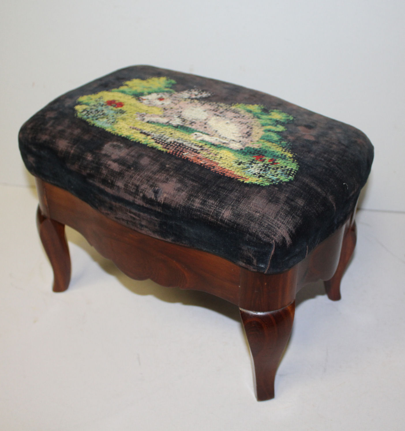 Bargain John's Antiques Antique Small Mahogany Footstool earlly