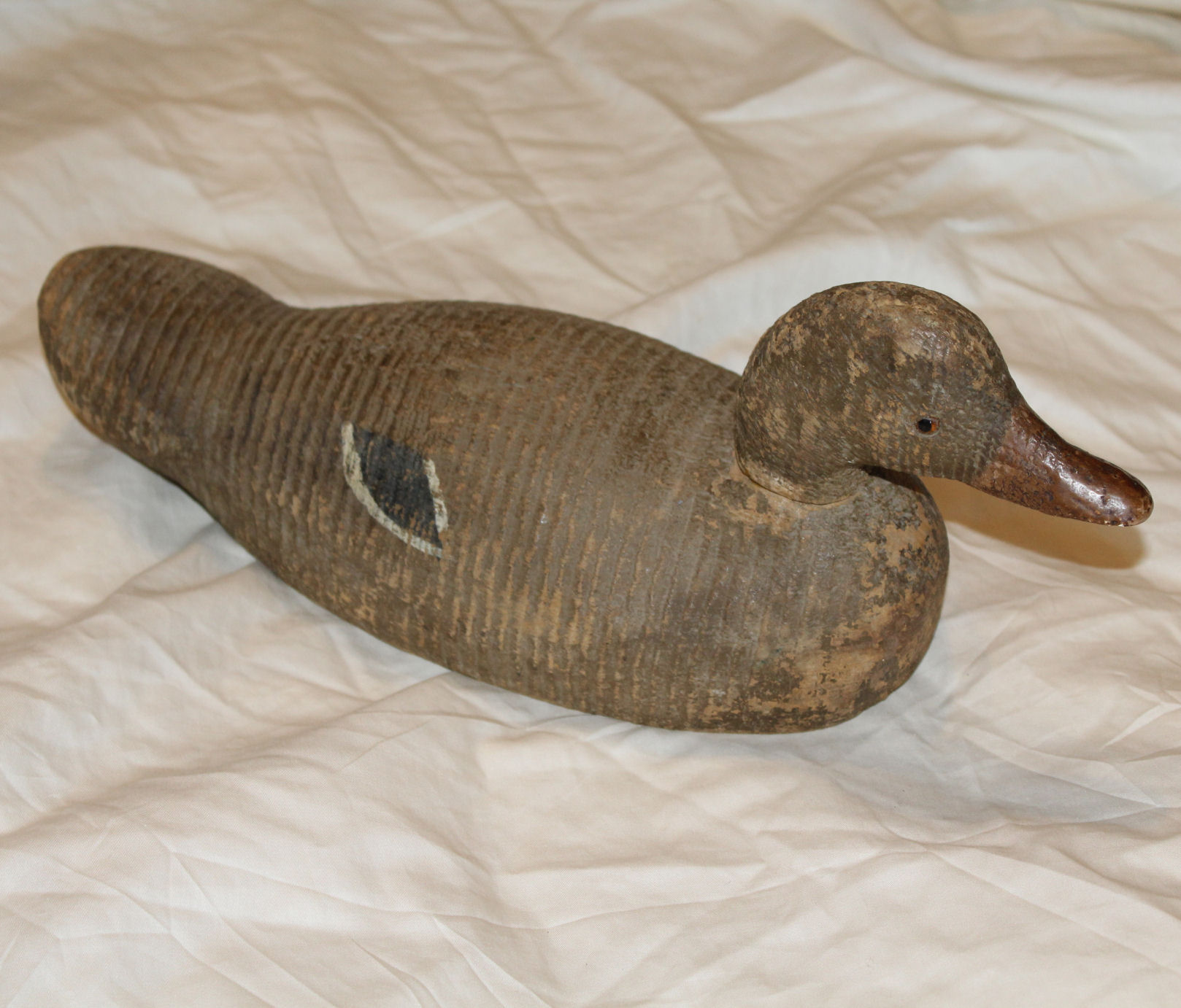 Bargain John's Antiques Antique Wood Duck Decoy glass eyes old