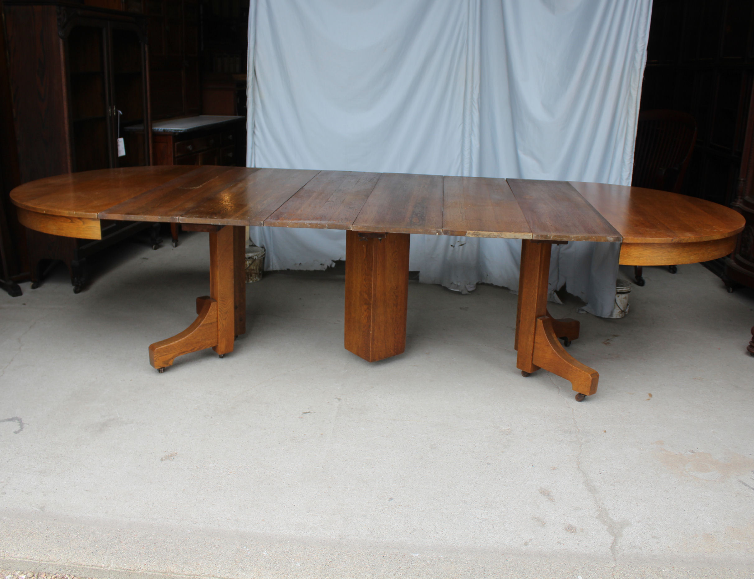 Bargain John's Antiques Antique Mission Round Oak Dining Table 6