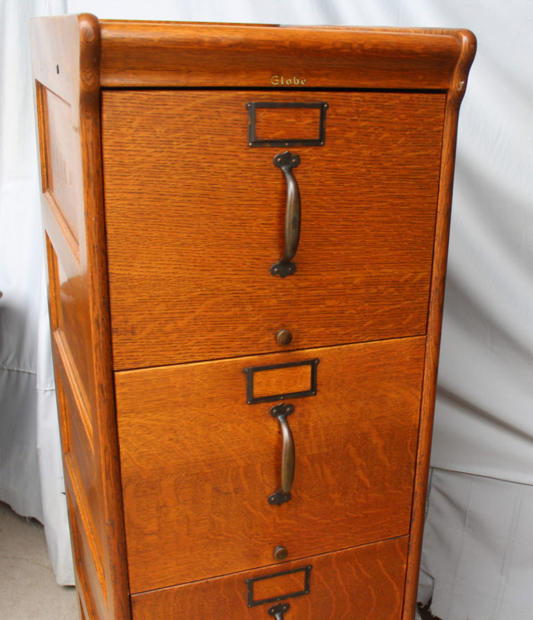 Bargain John's Antiques Antique Oak Four Drawer Globe Filing File