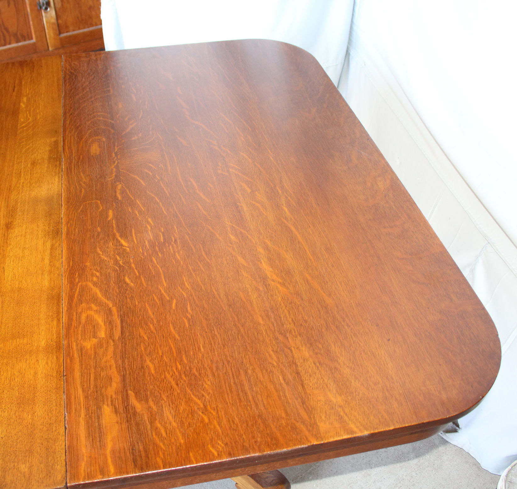 Bargain John's Antiques Antique Square Oak Dining Table with four