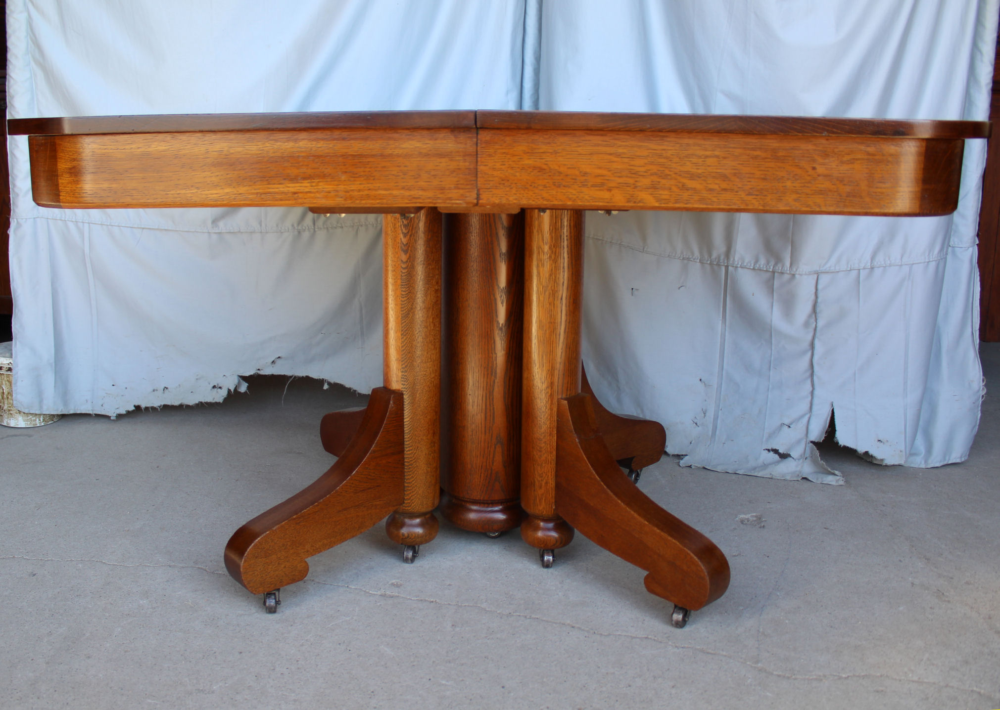 Bargain John's Antiques Antique Square Oak Dining Table with four