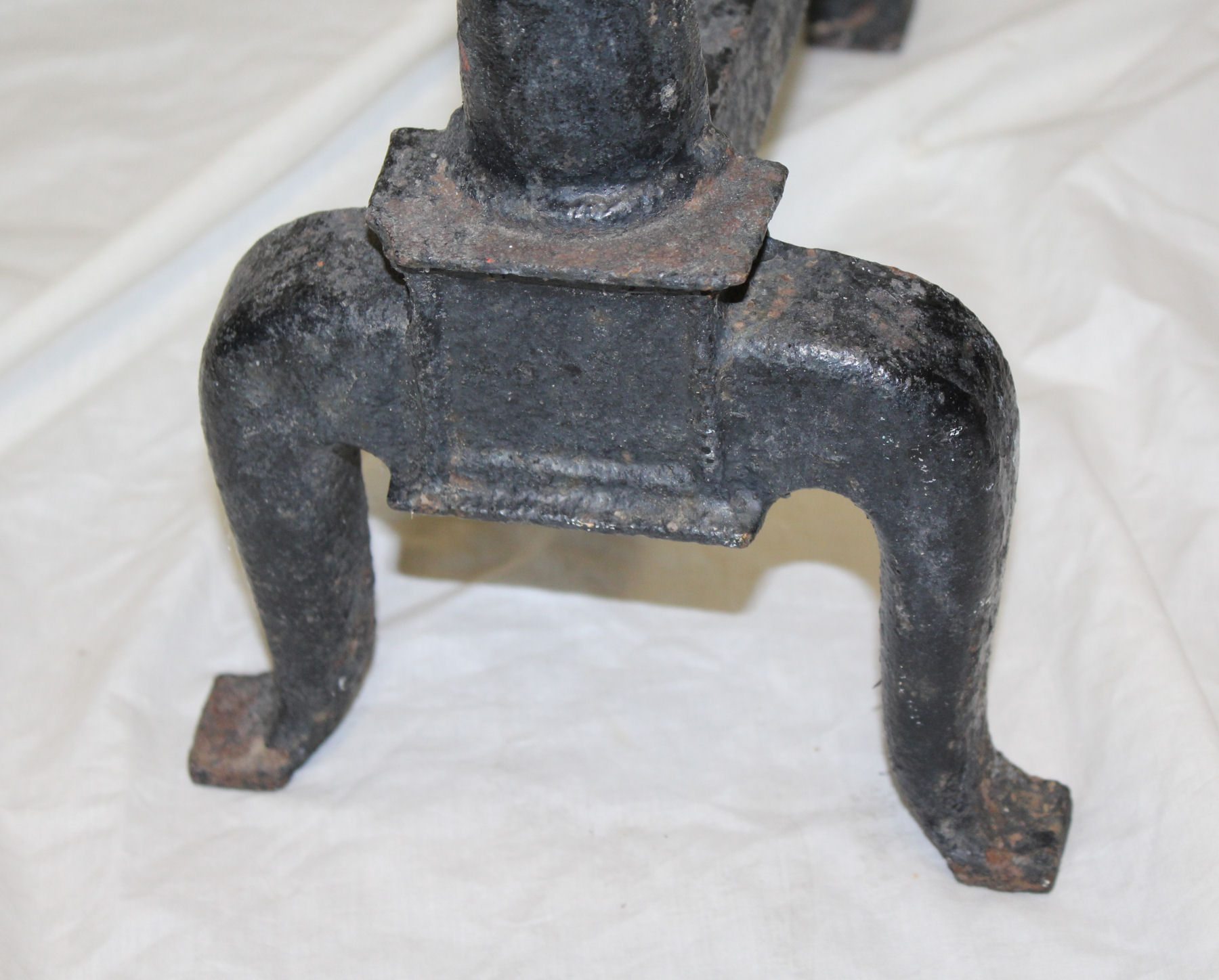 Bargain John's Antiques Antique Cast Iron Fireplace Andirons