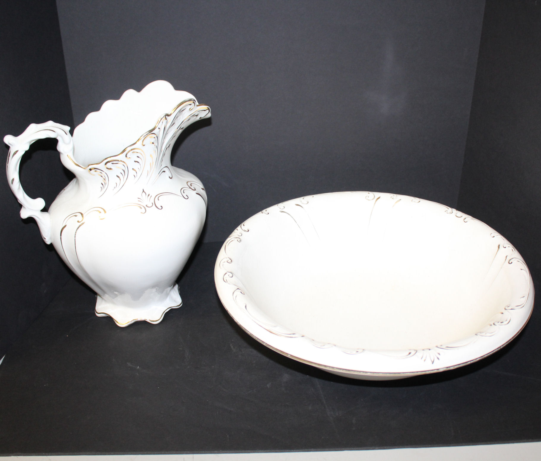 Bargain John's Antiques Antique Water Pitcher and Bowl Set Dresden
